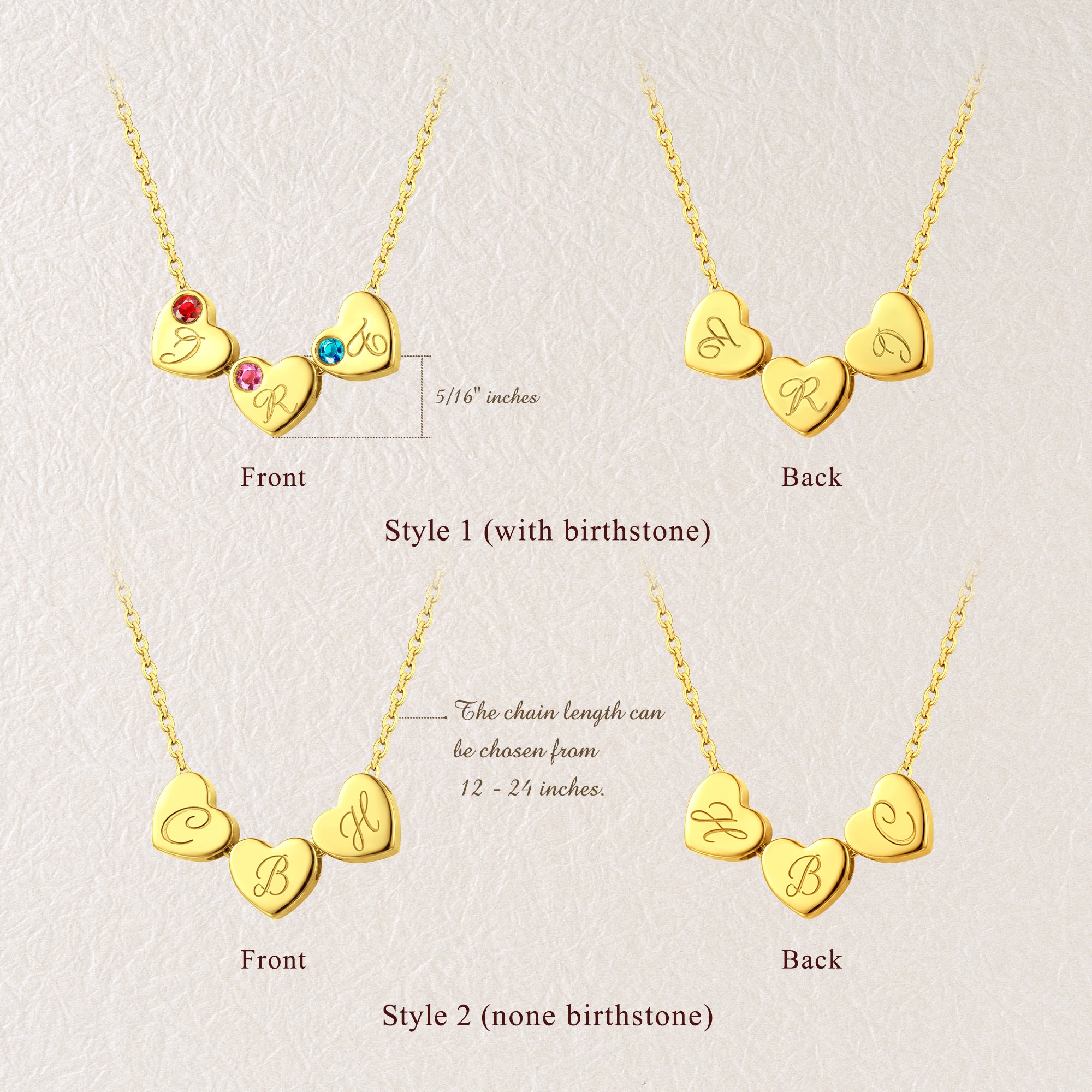Personalized Tiny Heart Charm Necklace