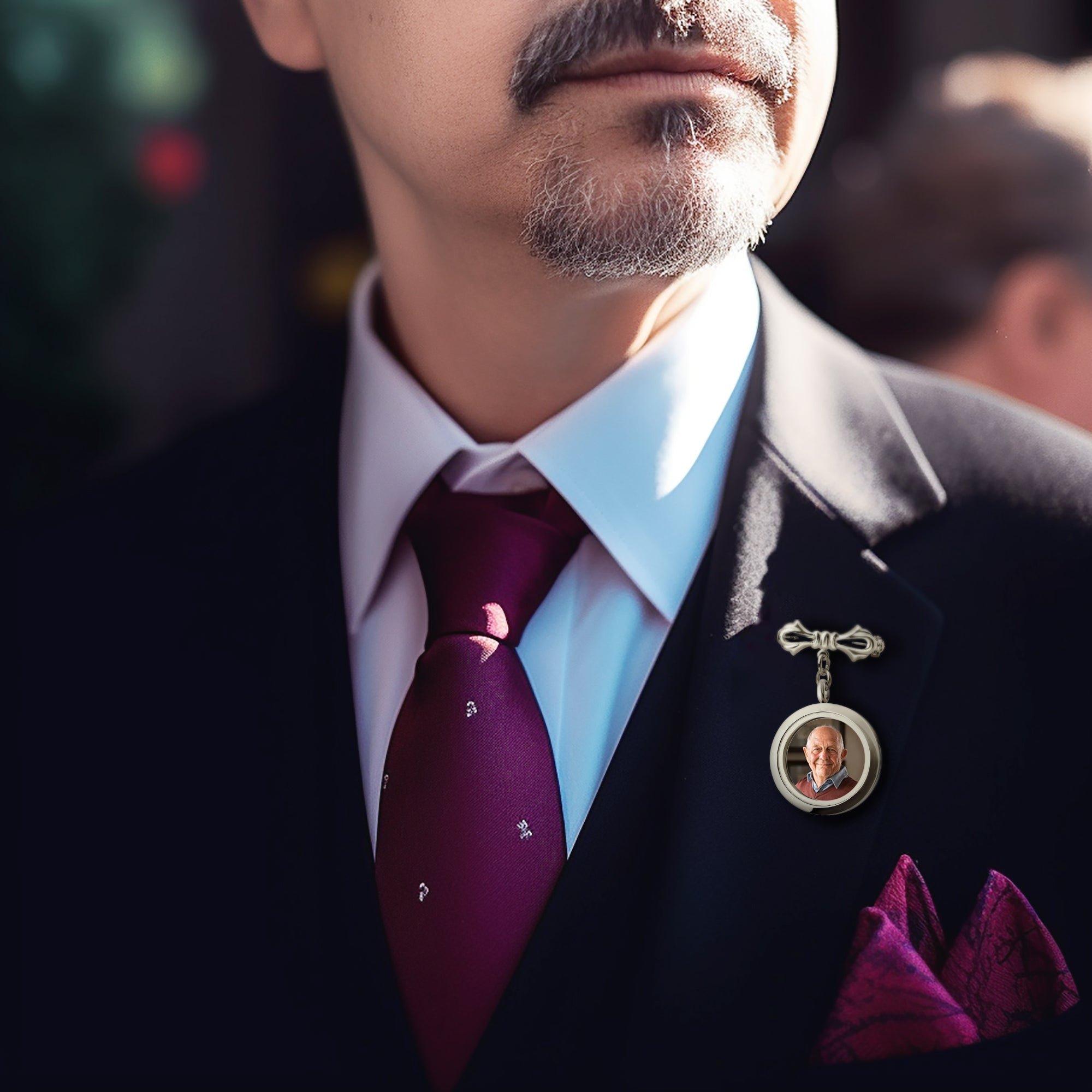 Custom Memorial Photo Locket Pin