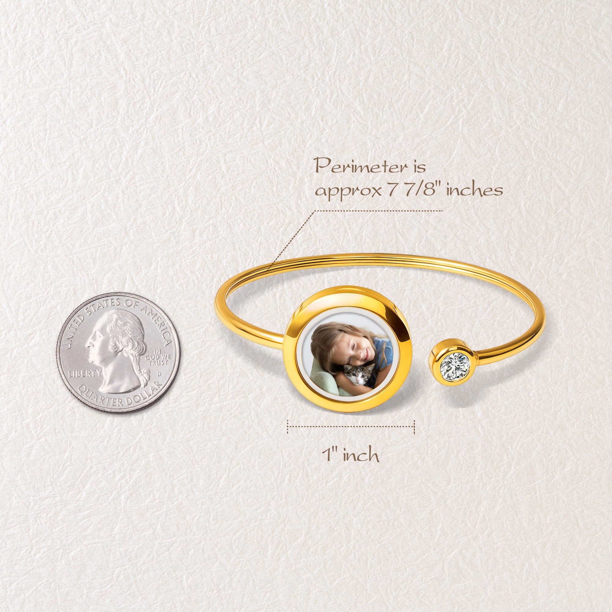 Photo Locket Pet Memorial Cuff Bangle