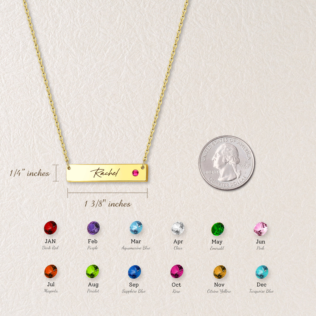 Birthstone Bar Handwriting Necklace