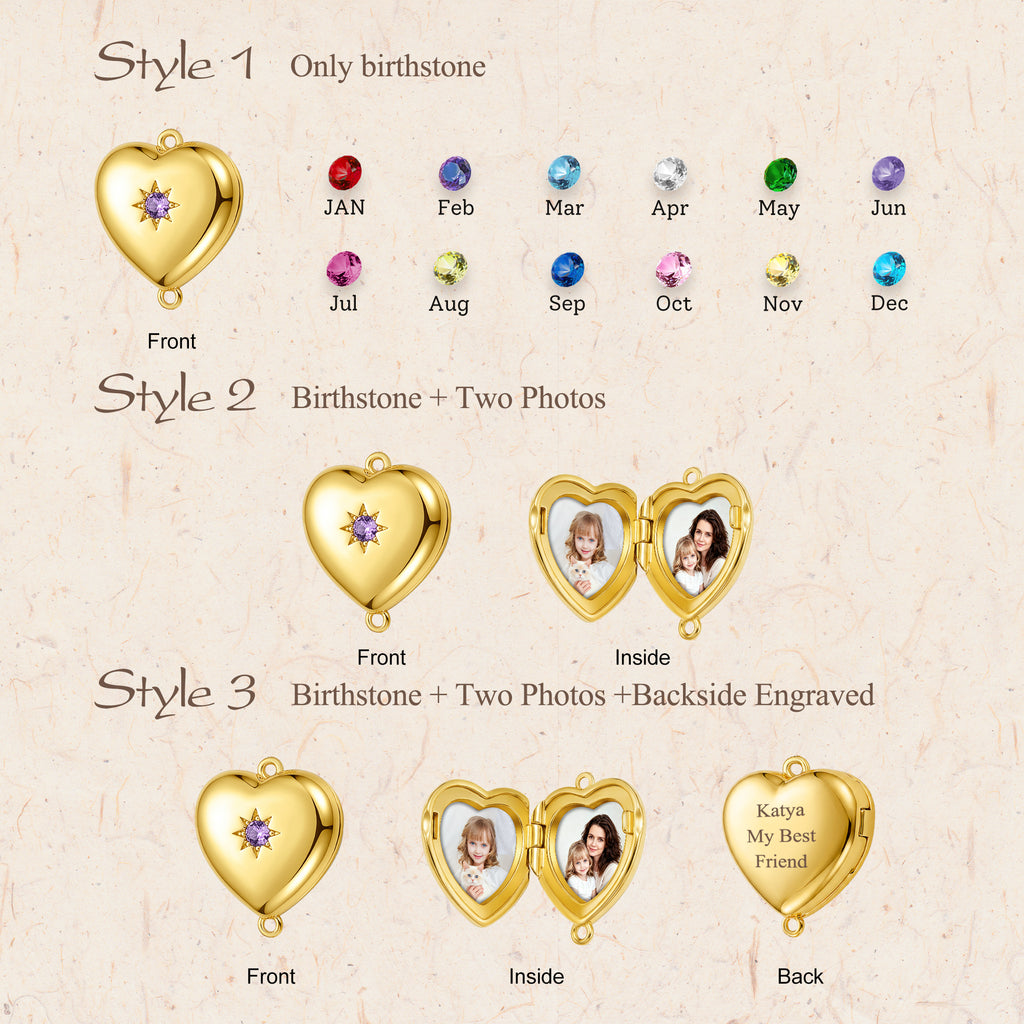 Birthstone Heart Locket Bracelet