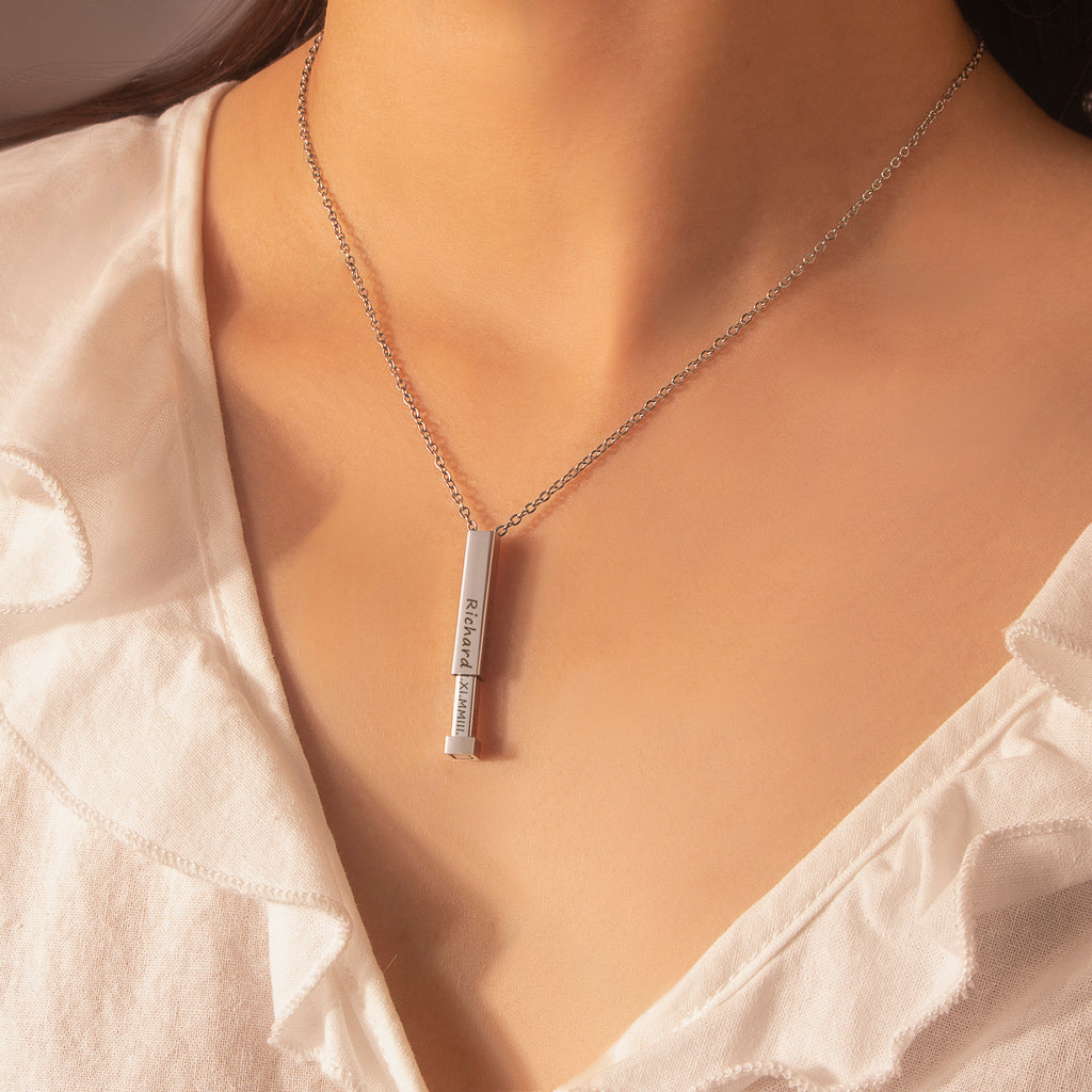 Hidden Message Bar Necklace