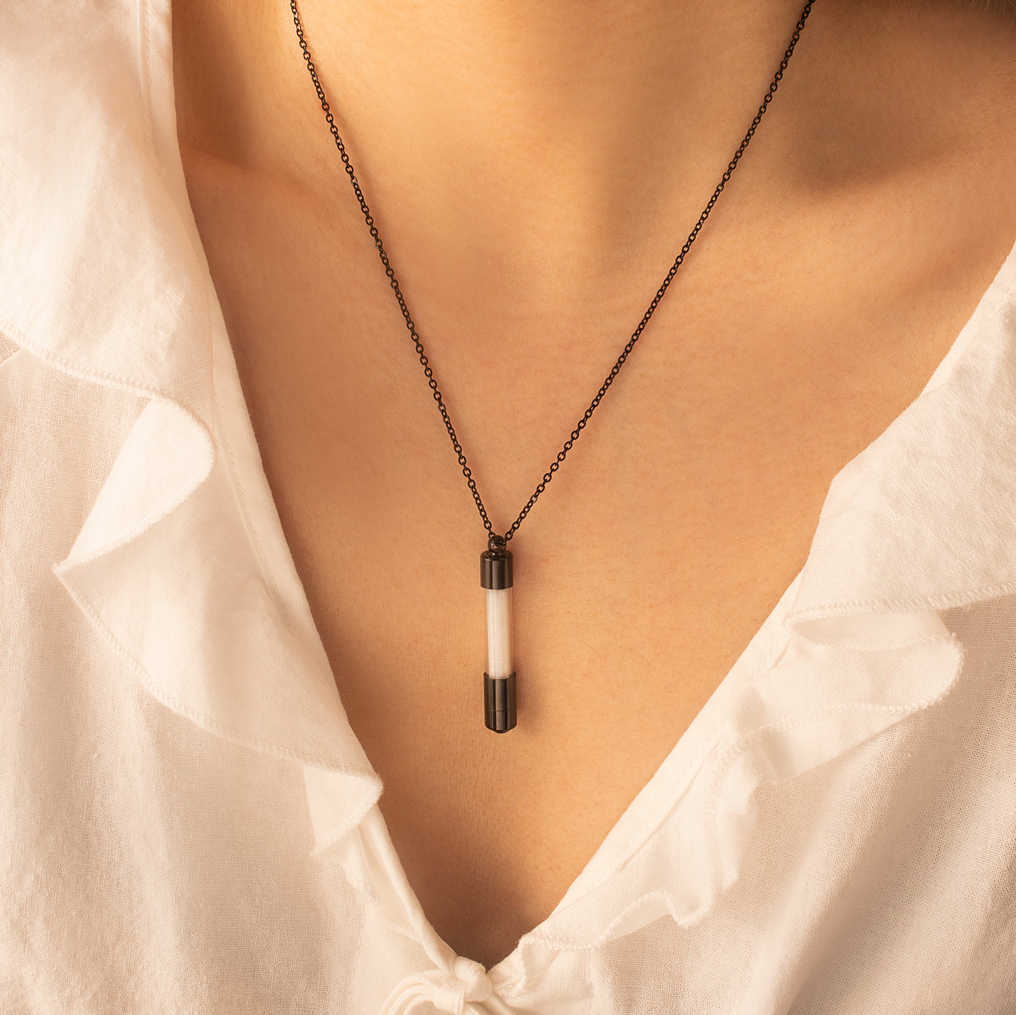 Cylinder Photo Projection Pet Memorial Necklace