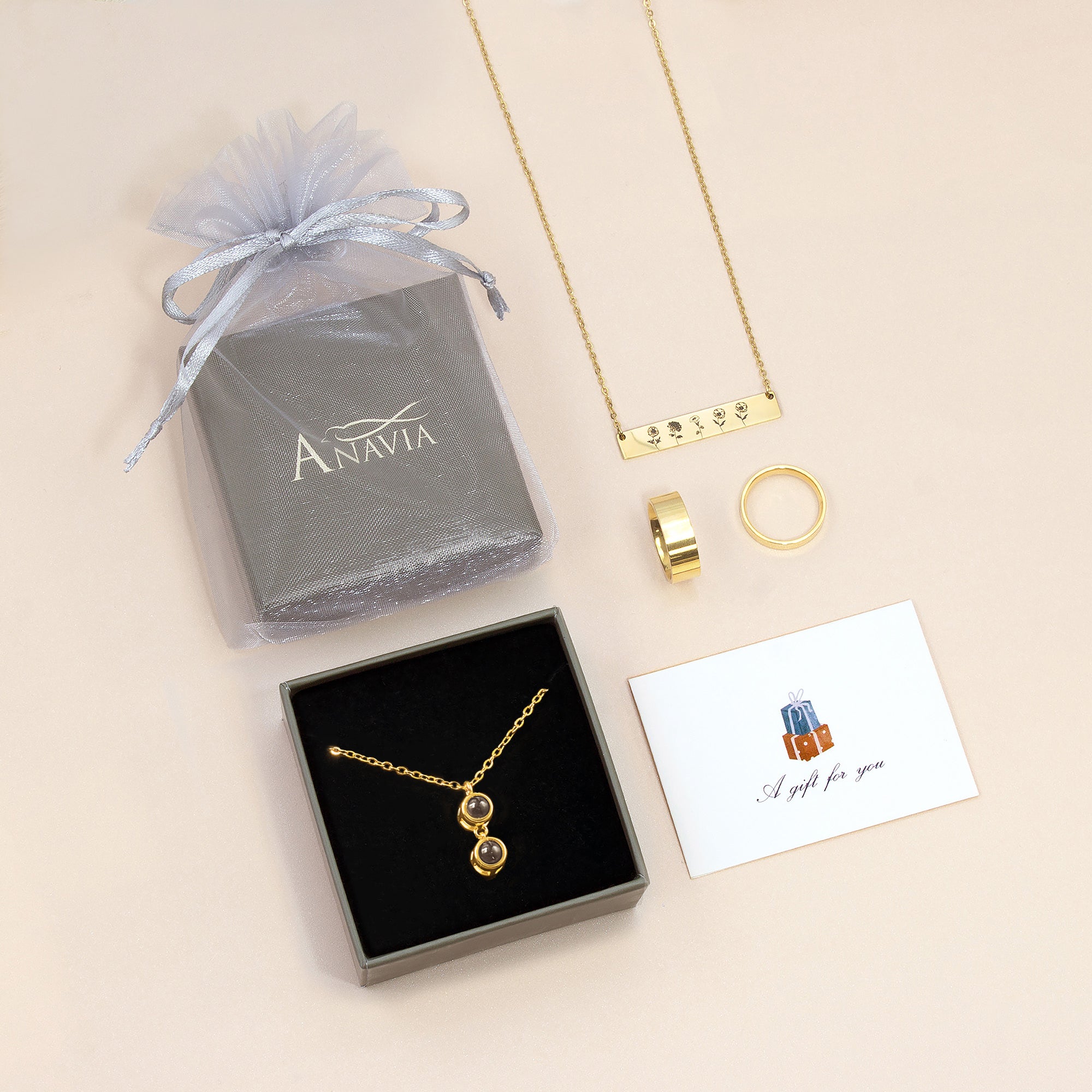 Round Multi-Photo Projection Pet Memorial Necklace
