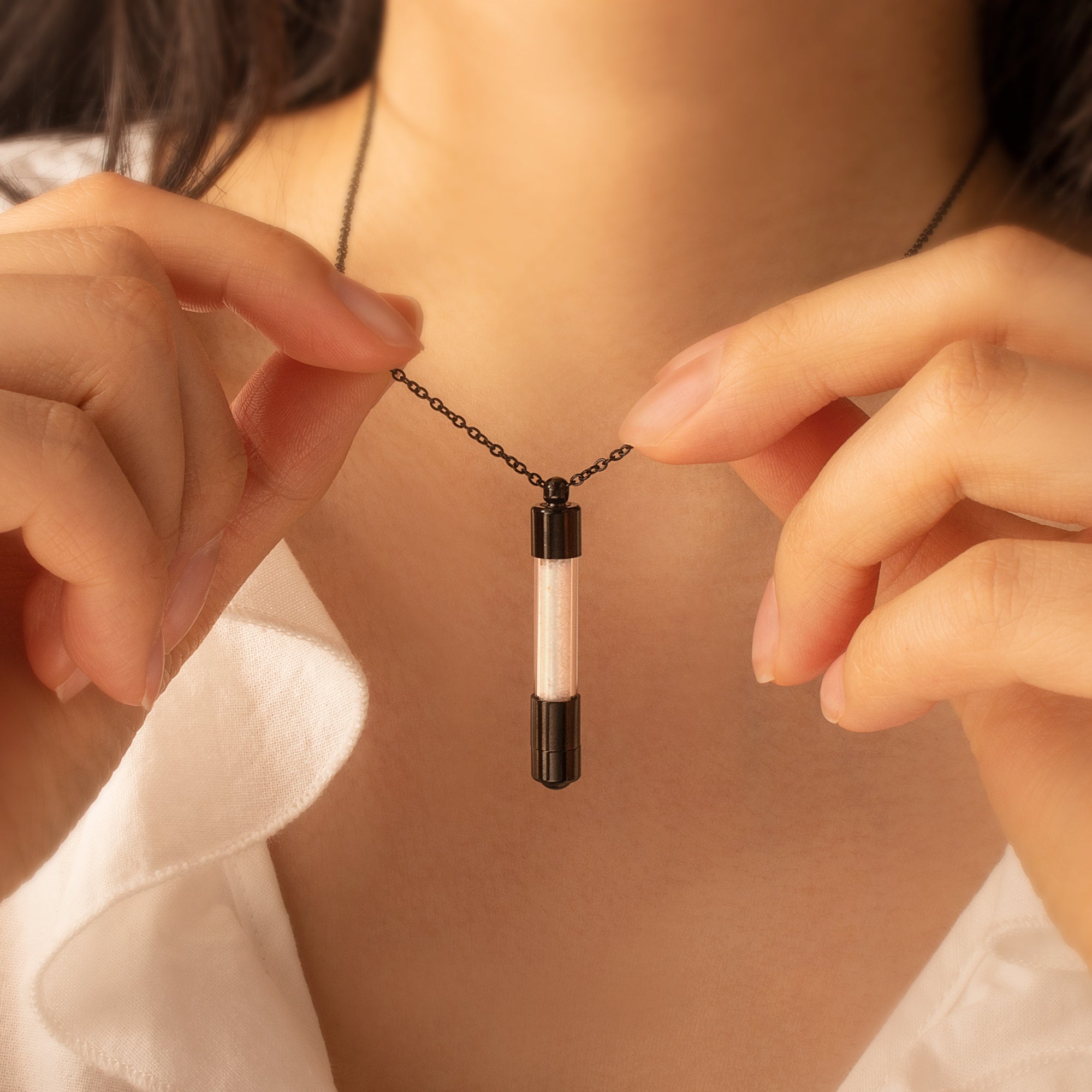 Cylinder Photo Projection Memorial Necklace