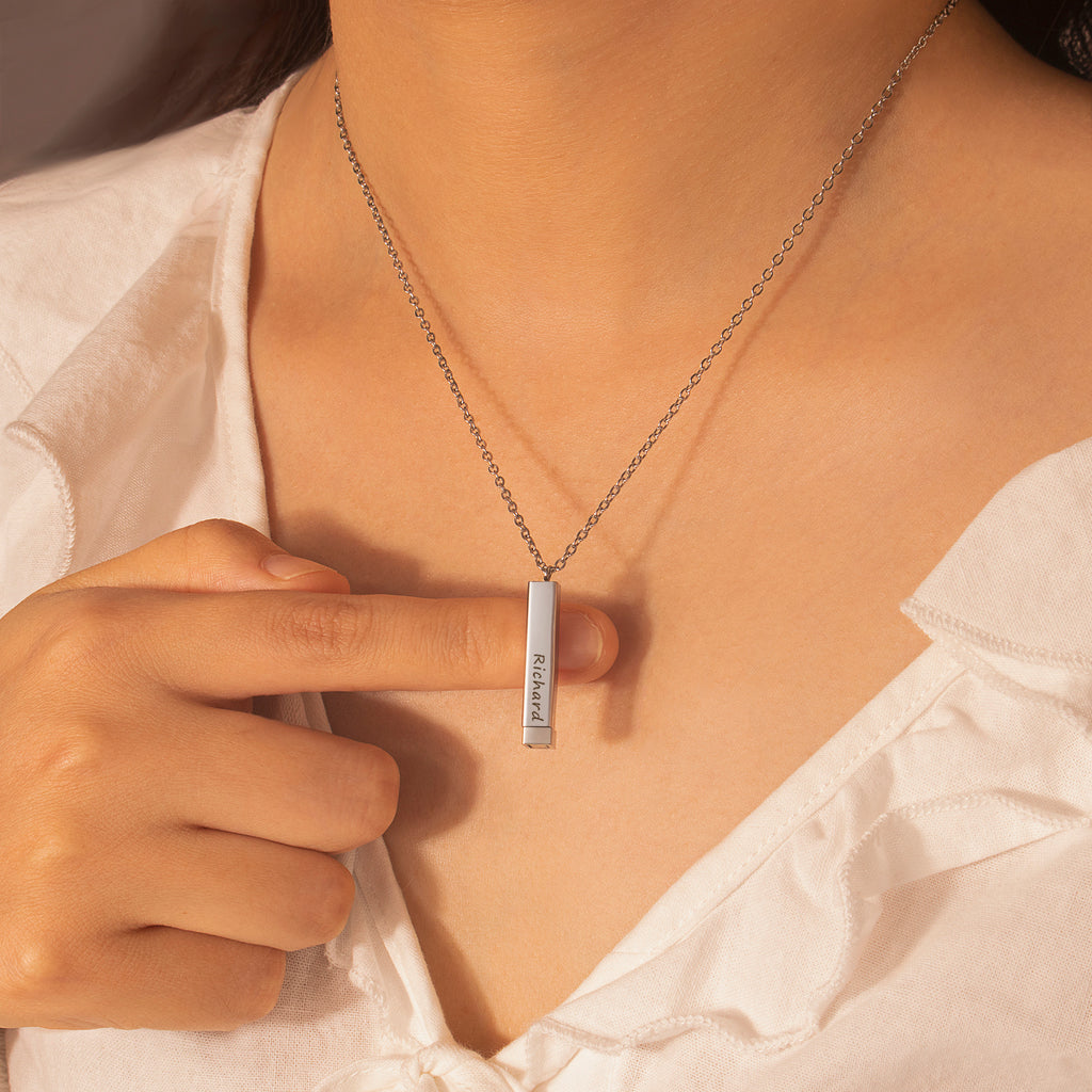 Hidden Message Bar Necklace