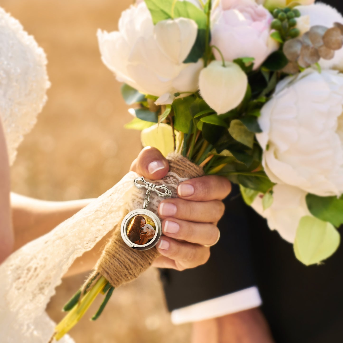 Personalized Custom Photo Locket Wedding Bouquet Charm