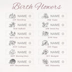 Birthstone Bar Flower and Name Necklace