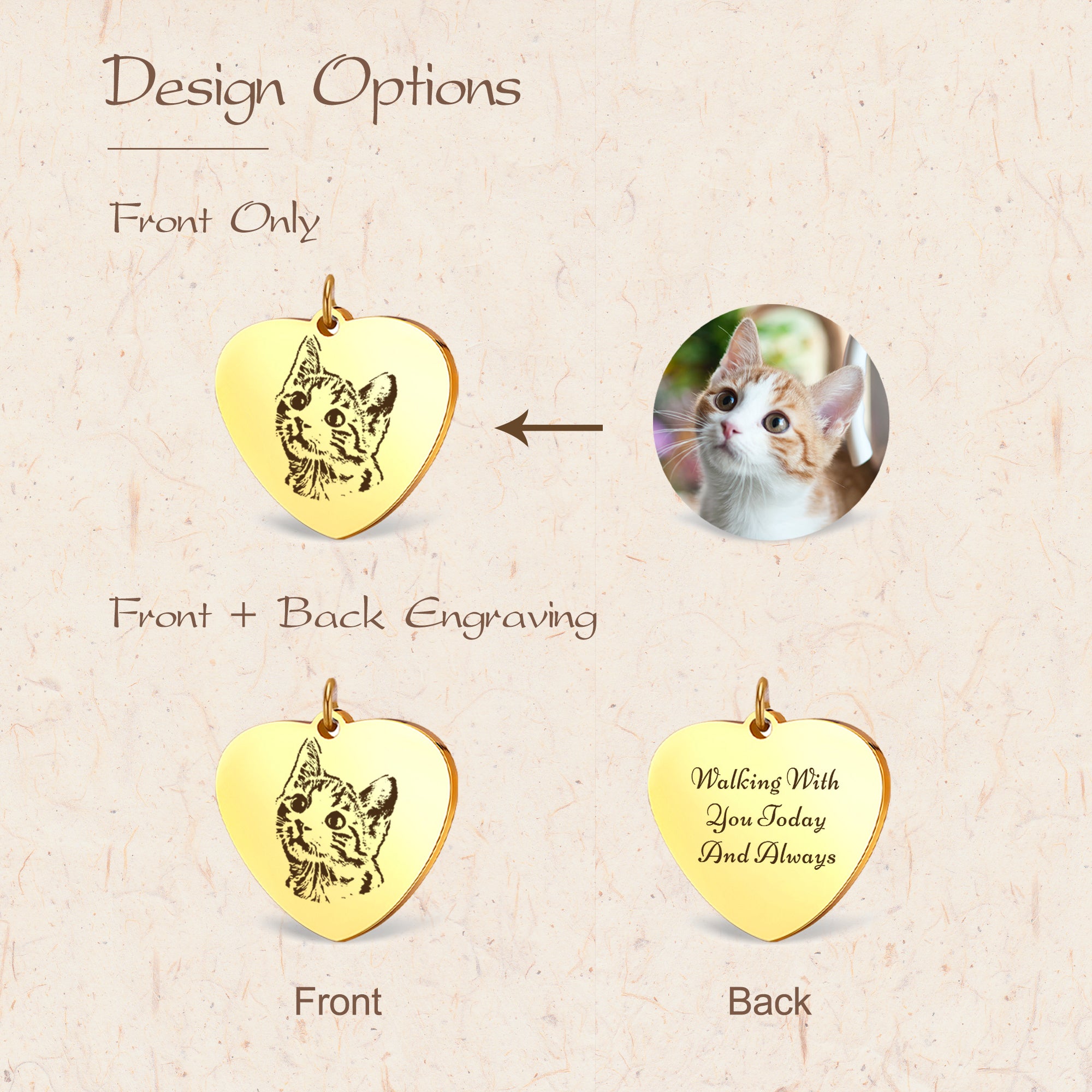 Cherry Blossom Pet Portrait Wedding Bouquet Charm