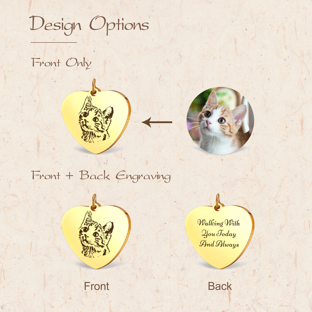 Heart Pet Portrait Wedding Bouquet Charm