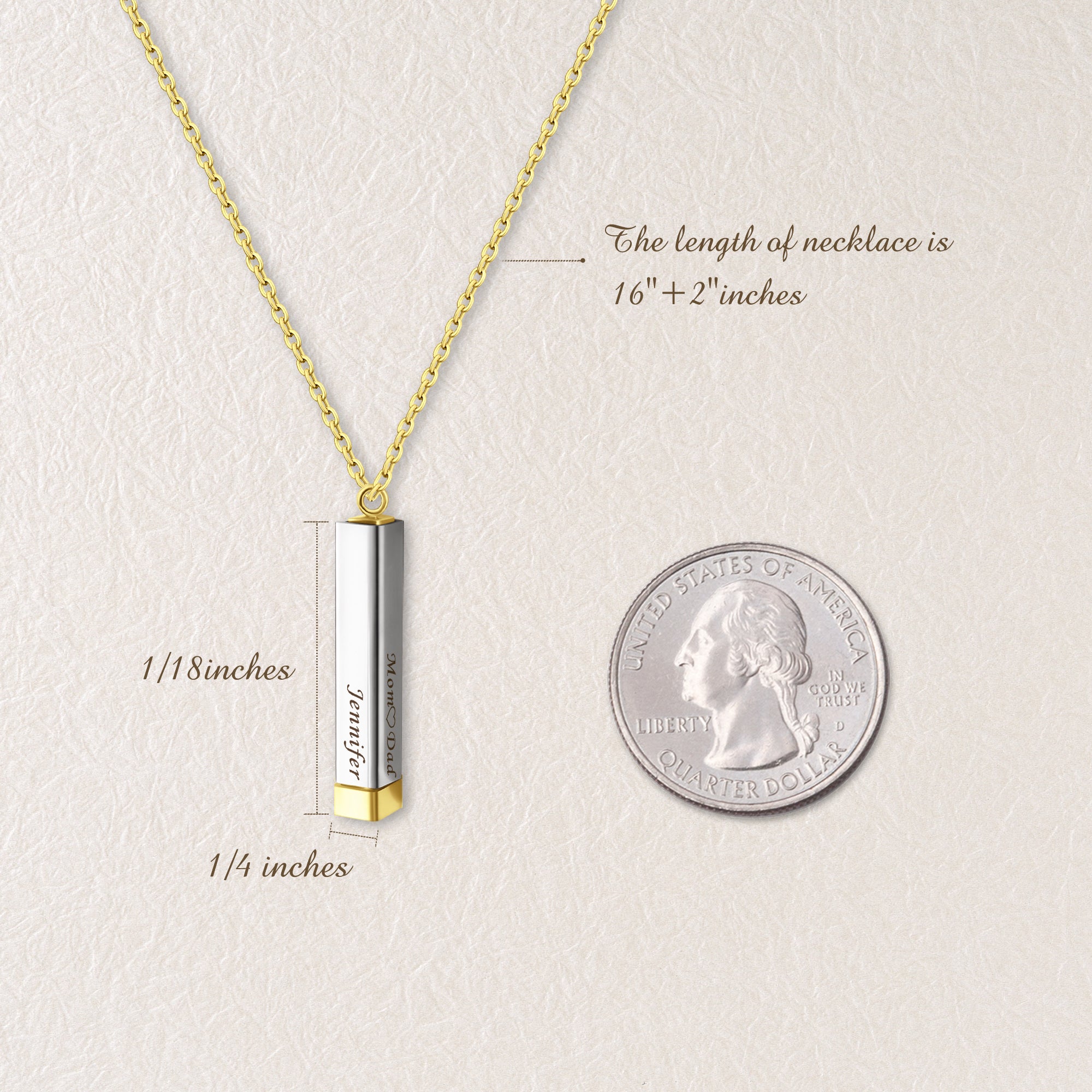 Hidden Message Bar Necklace