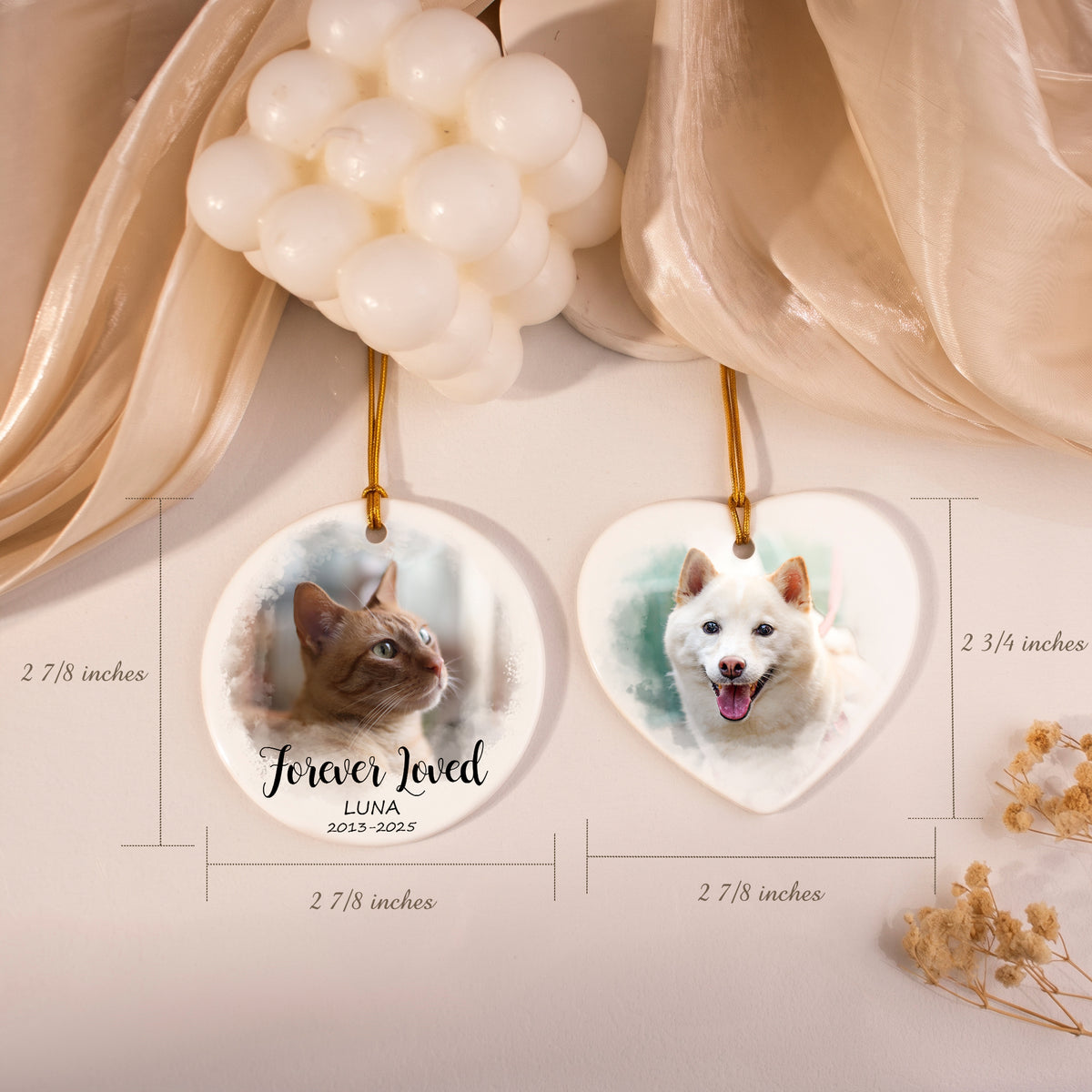 Custom Pet Photo Memorial Ornament