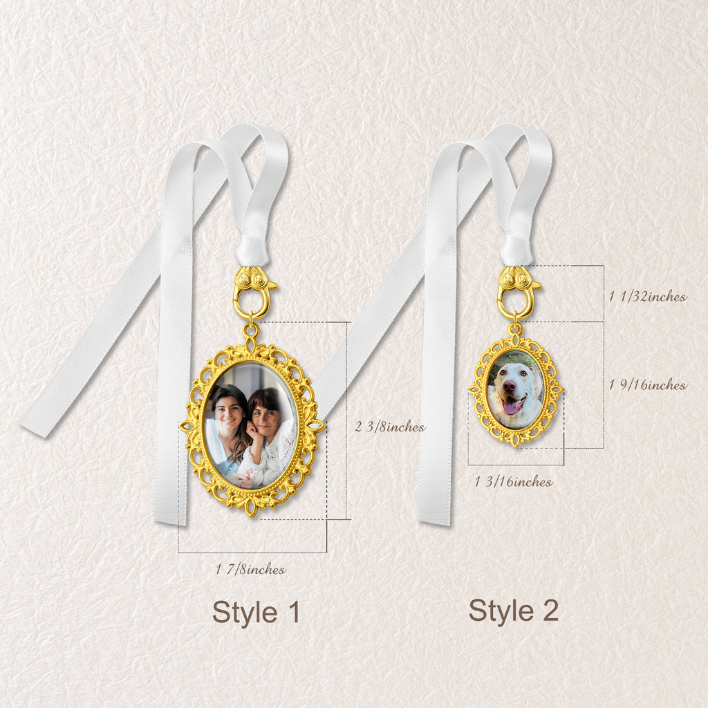 Oval Wedding Resin and Ribbon Brooch