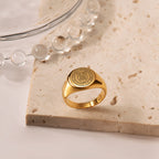 Custom College Emblem Logo Signet Ring