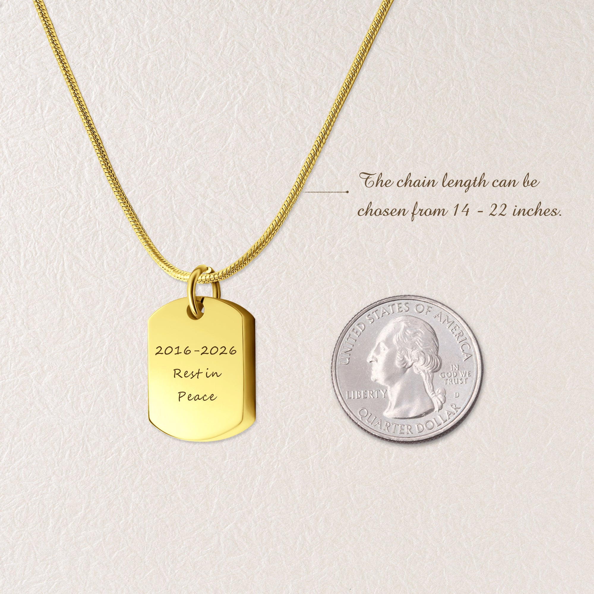 Stainless Steel Memorial Dog Tag Urn Necklace