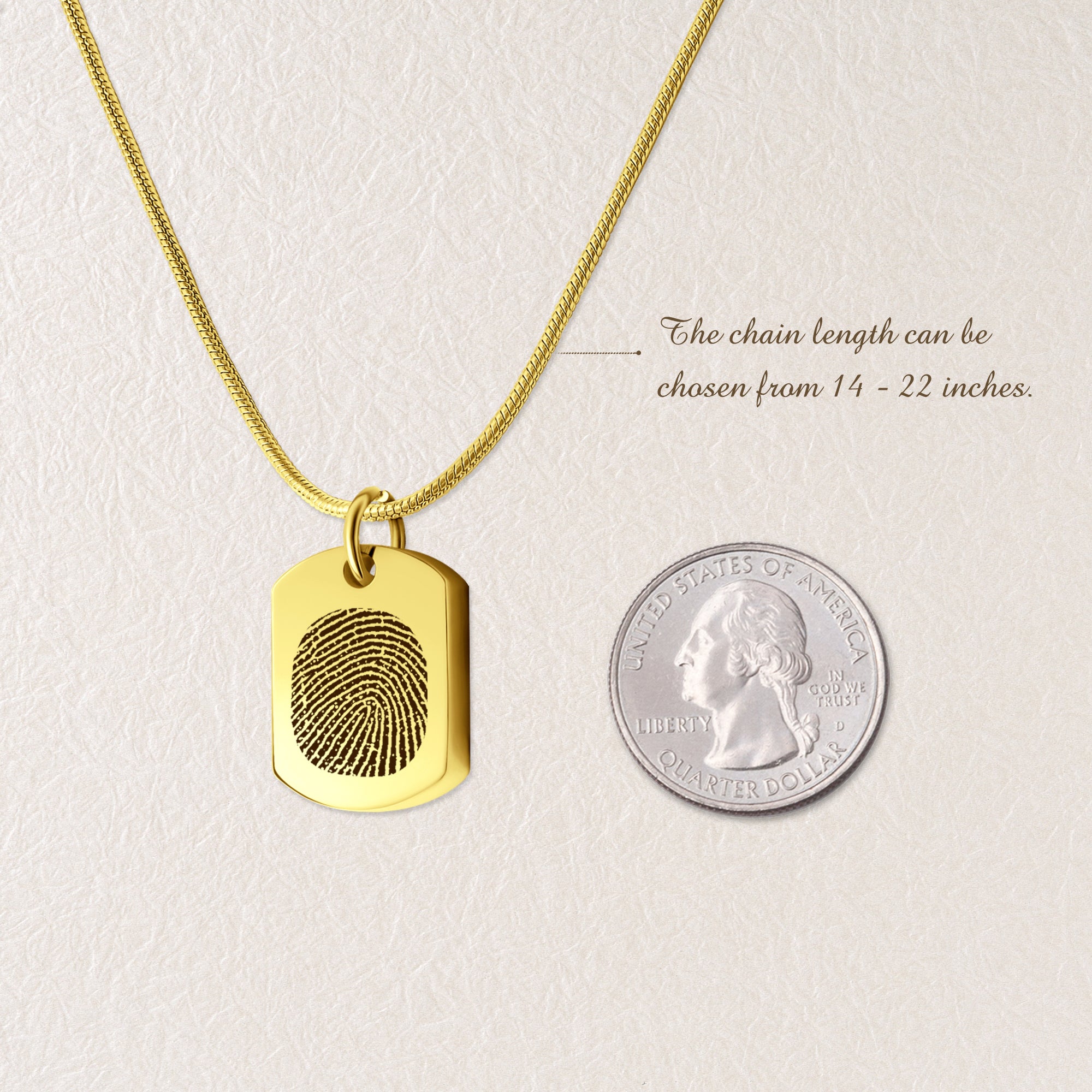 Fingerprint Memorial Dog Tag Necklace