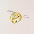 Custom College Emblem Logo Signet Ring