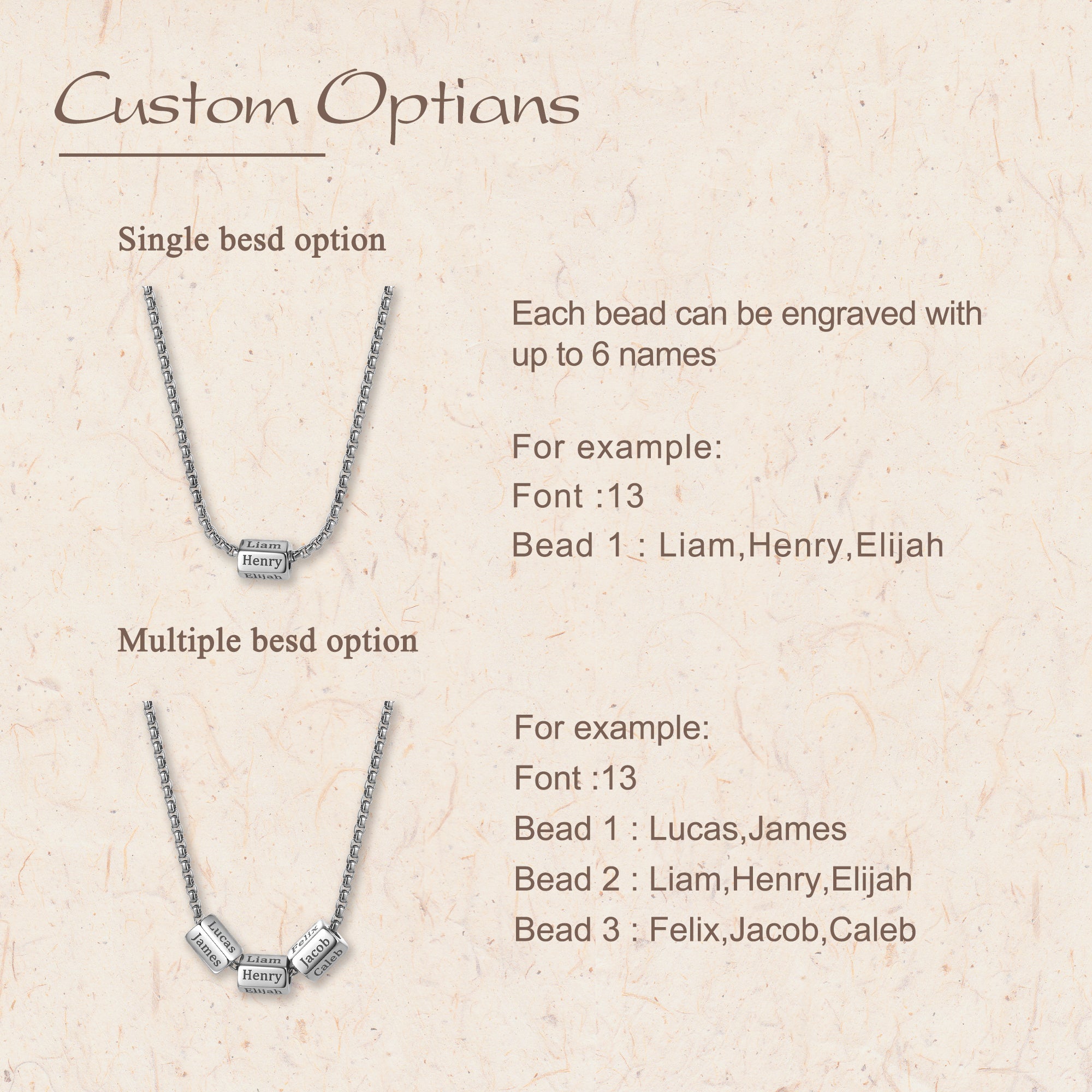 Personalized Names Hexagonal Necklace