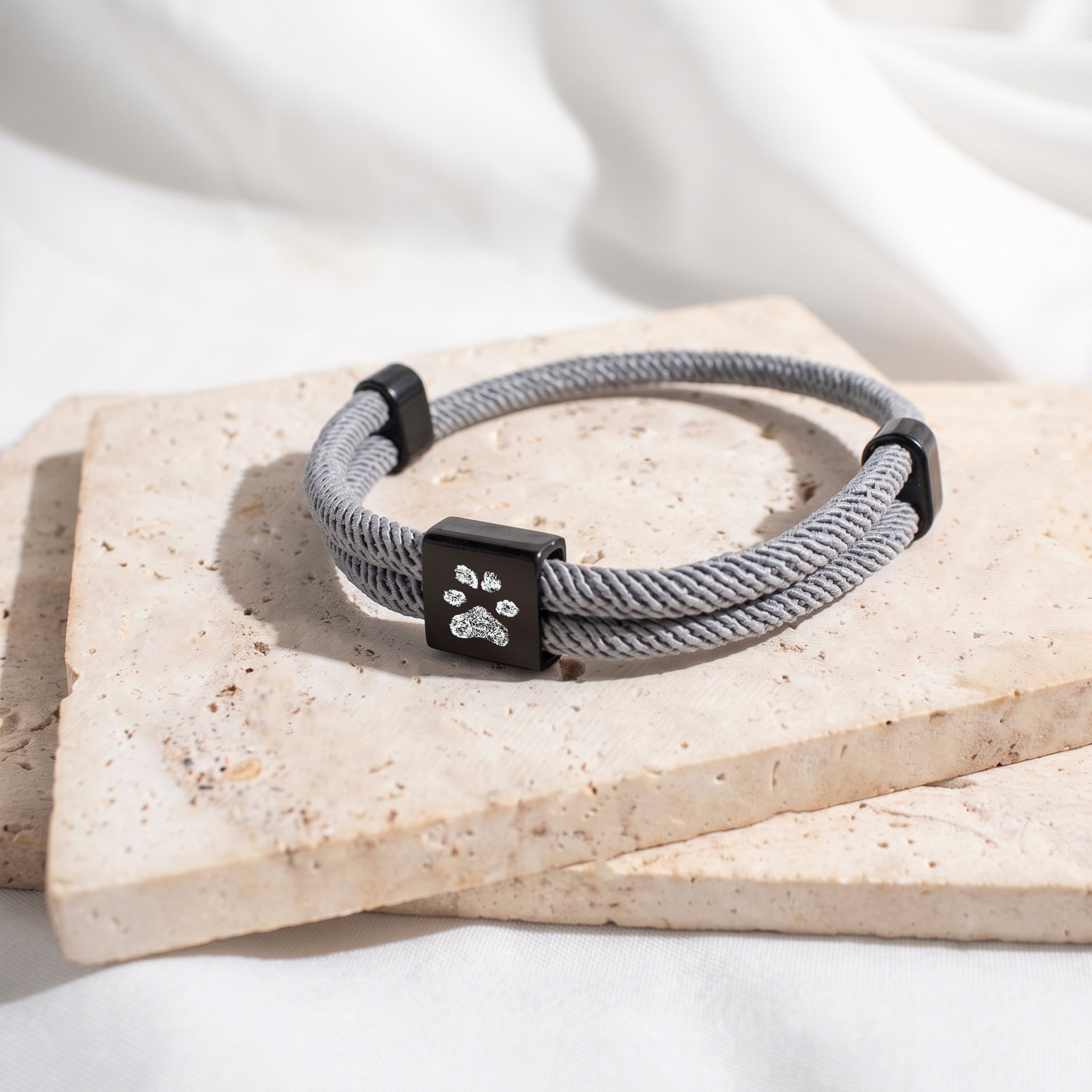 Custom Fingerprint Men's Adjustable Rope Bracelet