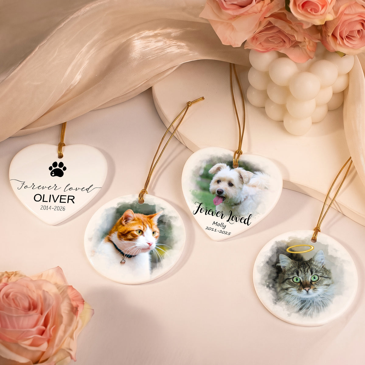 Custom Pet Photo Memorial Ornament