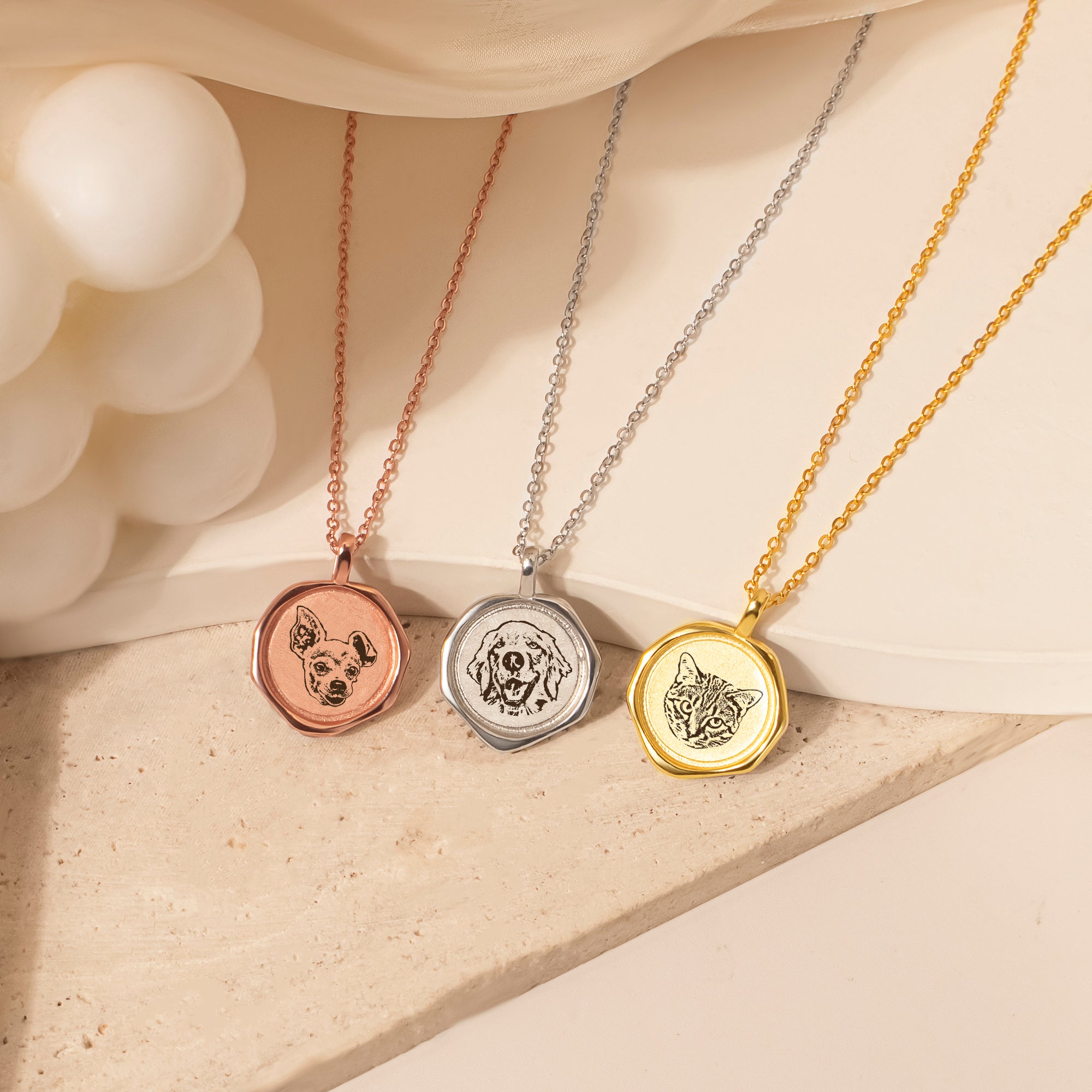 Pet Portrait Stamped Necklace