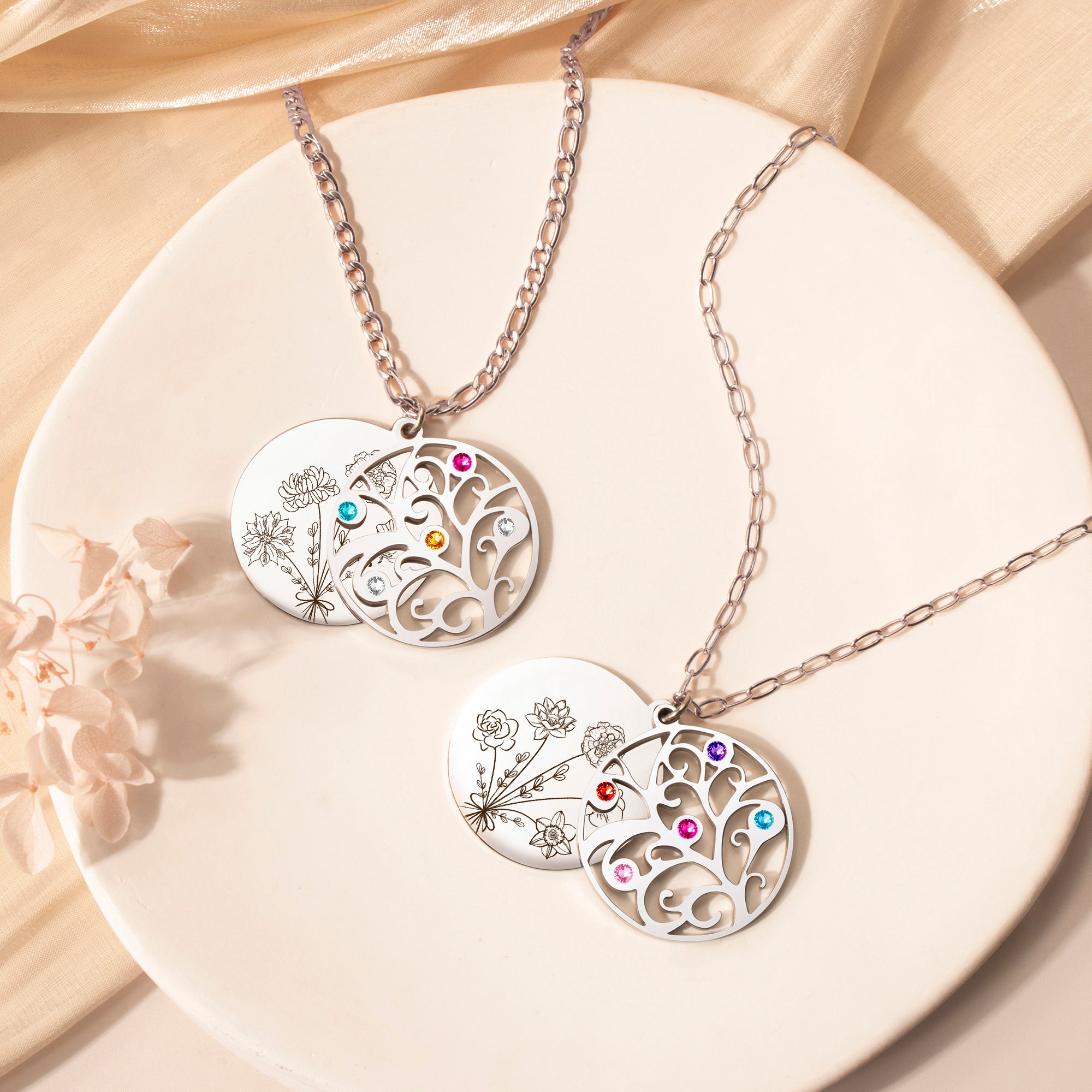 Build Your Own Bouquet Birthstone Tree of Life Necklace