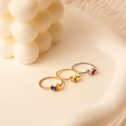 Birthstone Heart Ring