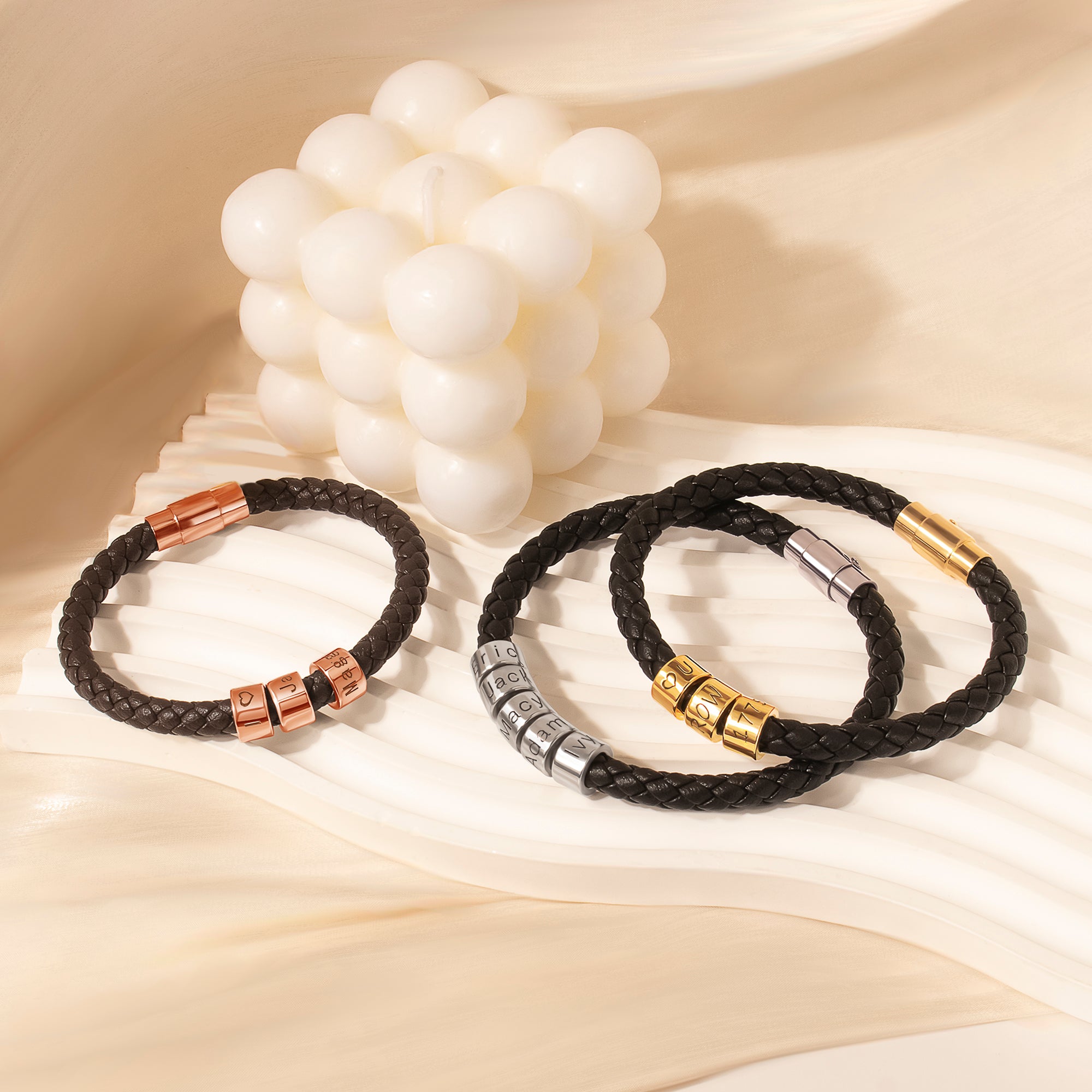 Custom Braided Rope Bead Bracelet