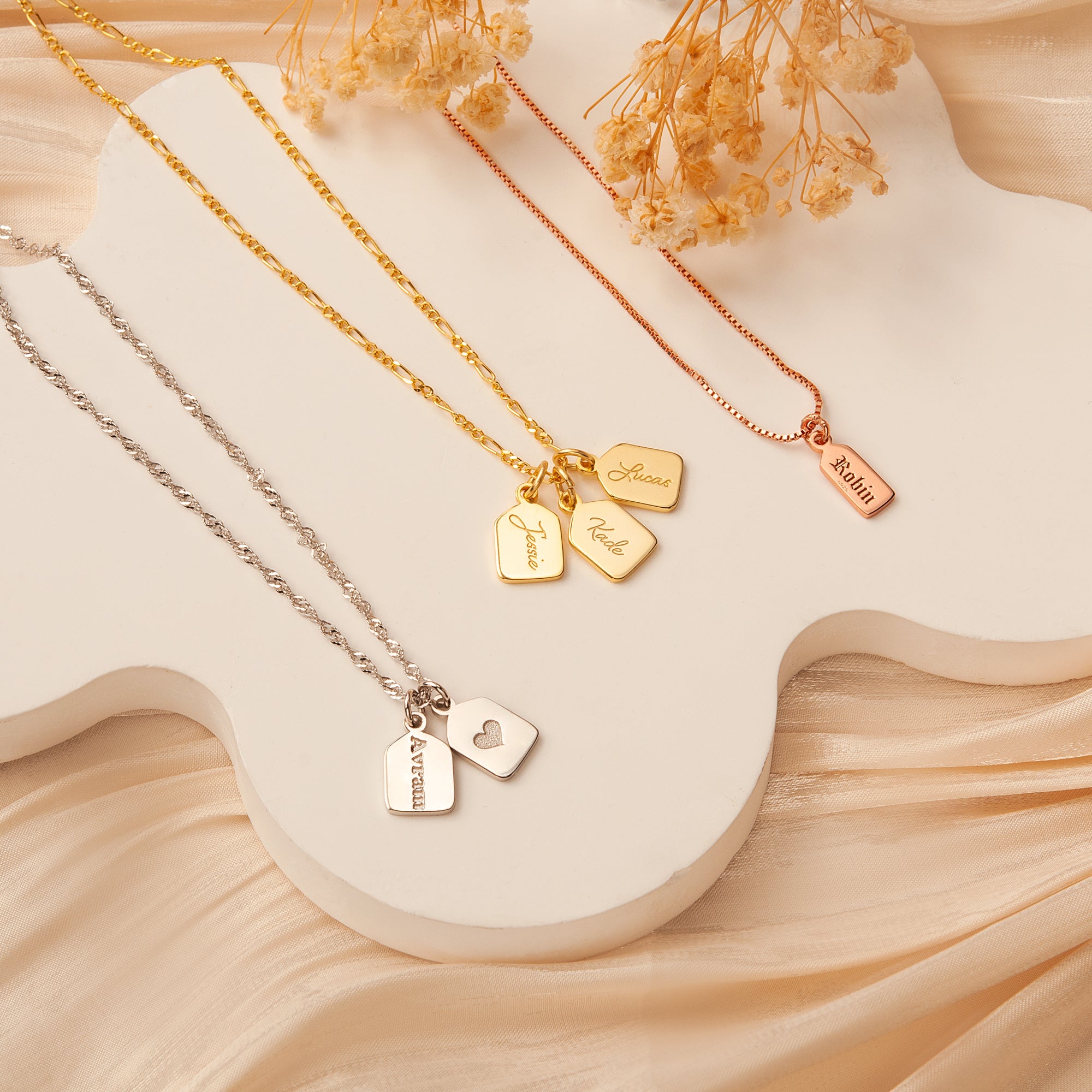 Custom Name Mini Tag Bar Necklace