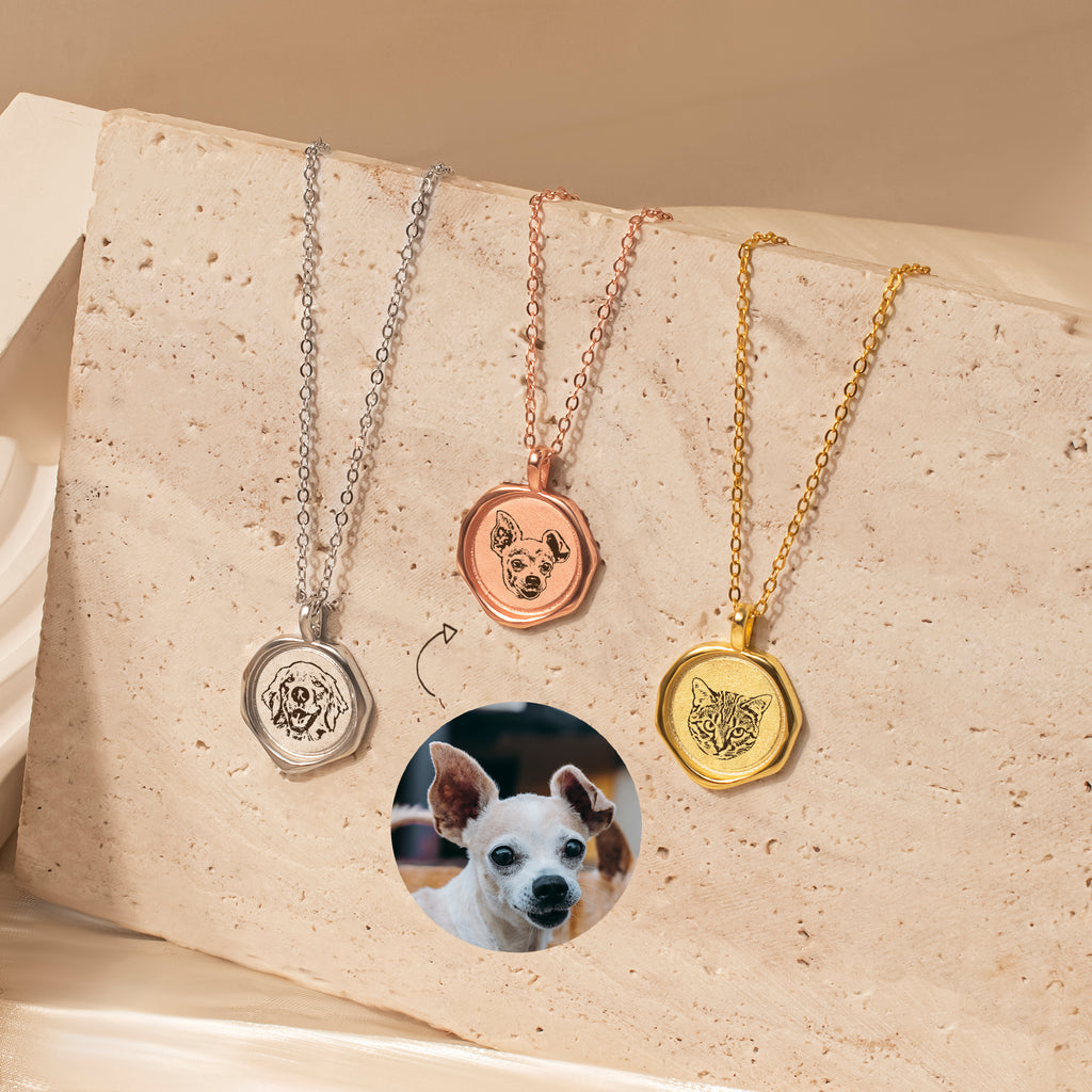Pet Portrait Stamped Necklace