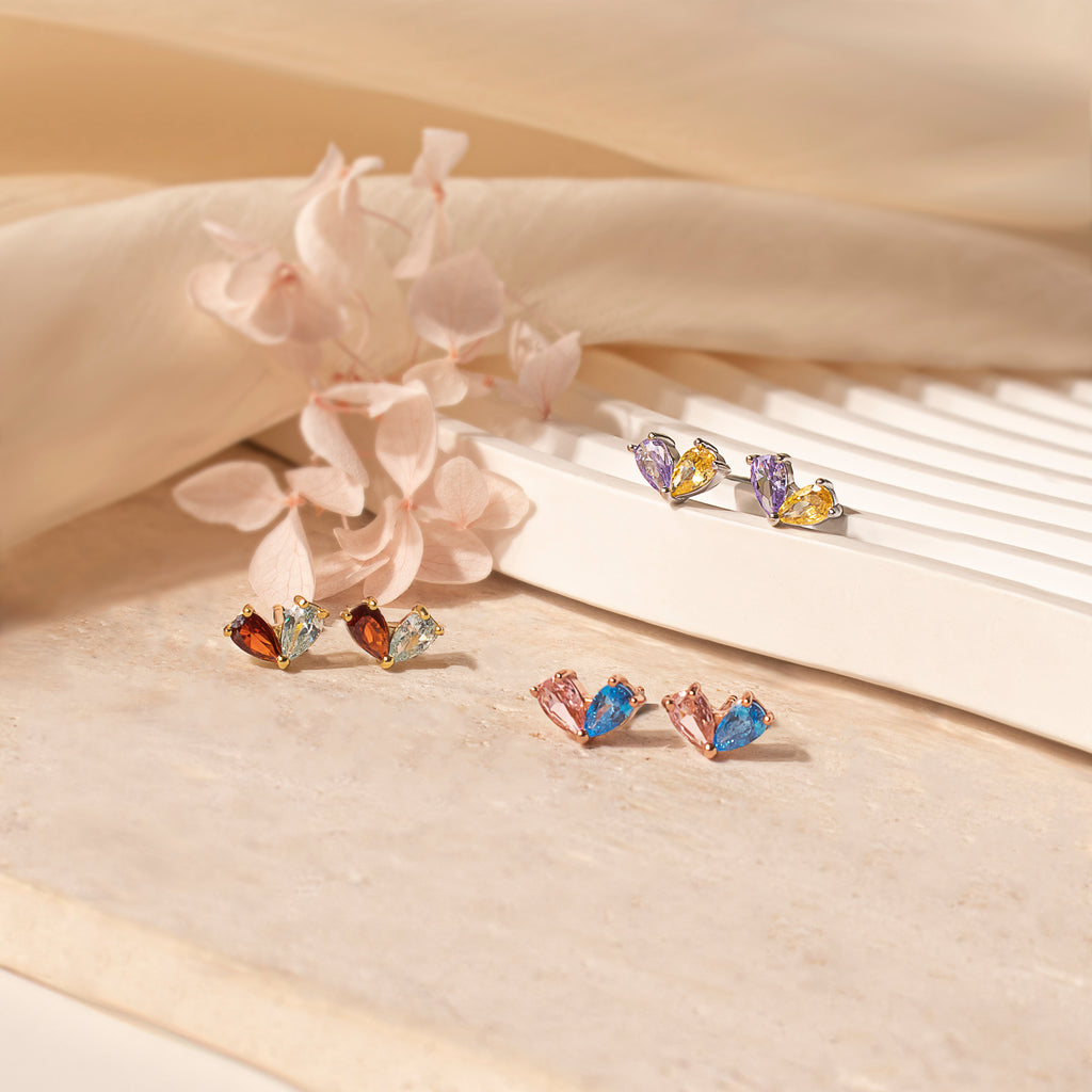 Heart Birthstone Earrings