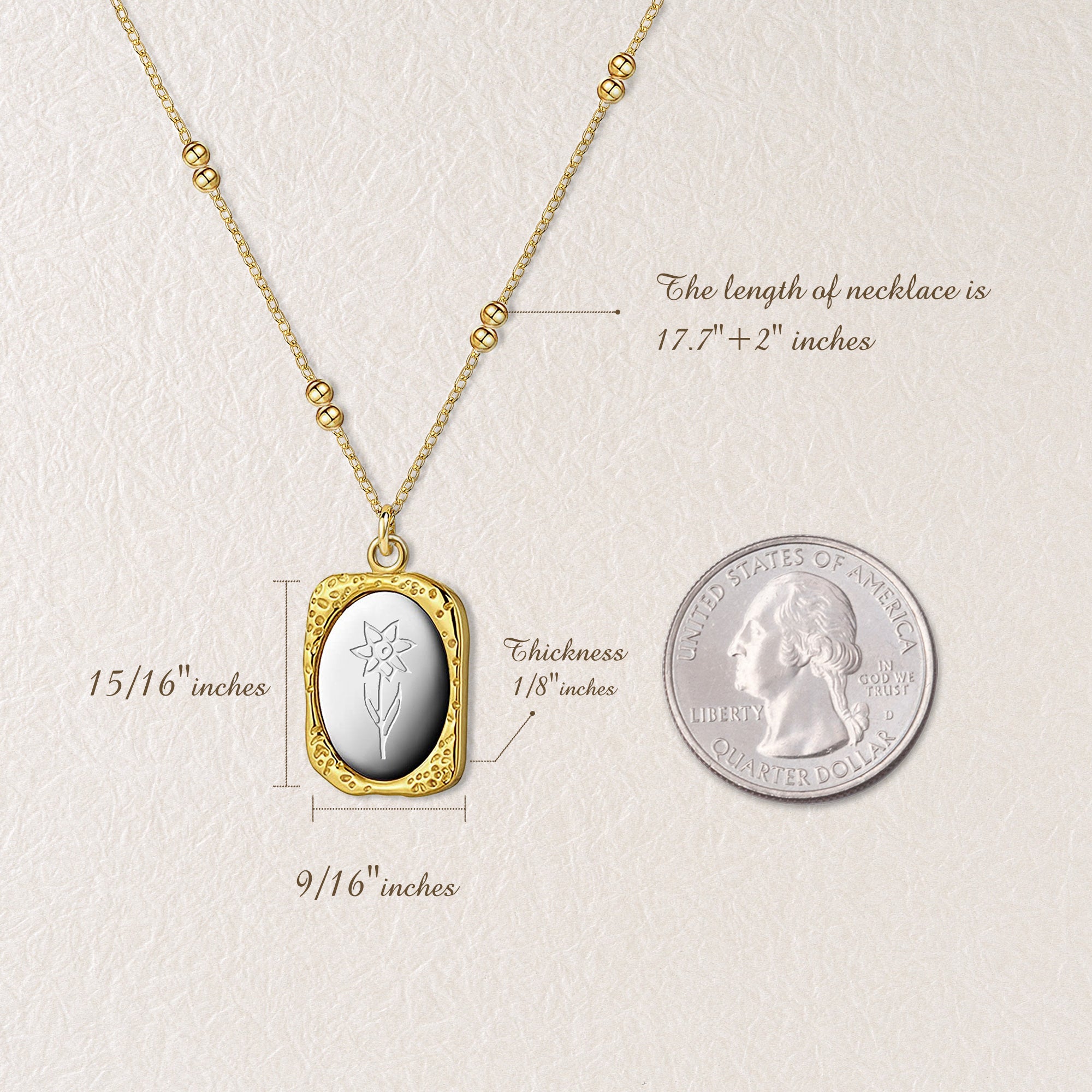 Gold Filled Birth Flower Necklace