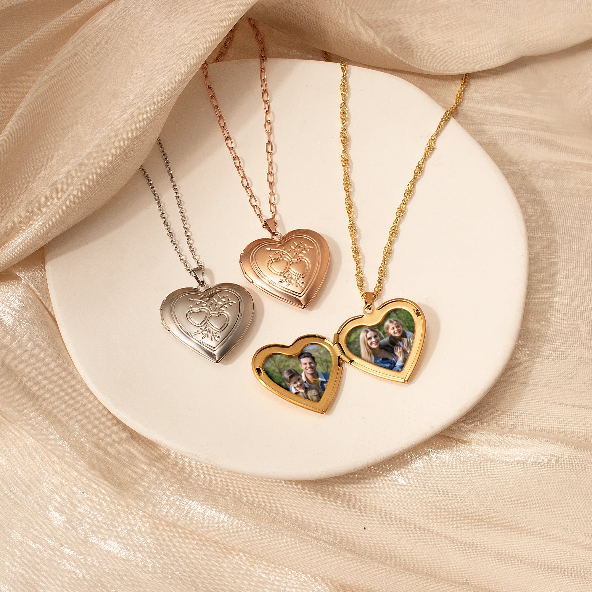 Double Hearts Pet Photo Locket