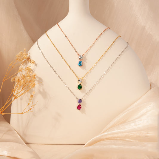 Birthstone Teardrop Necklace