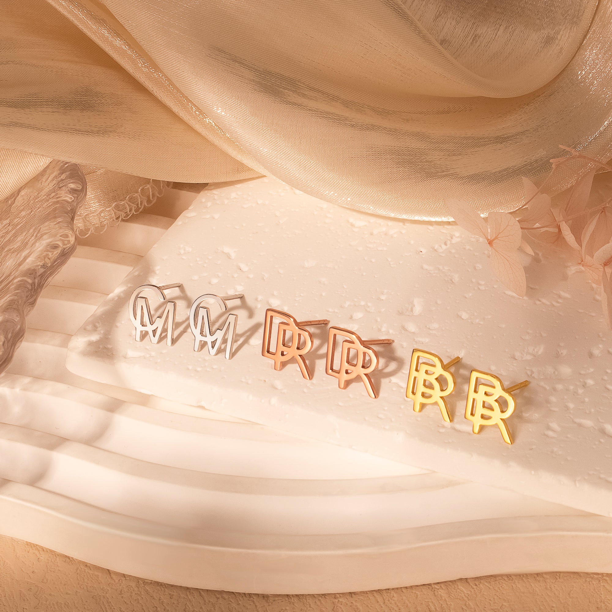 Personalized 2 Initial Earrings