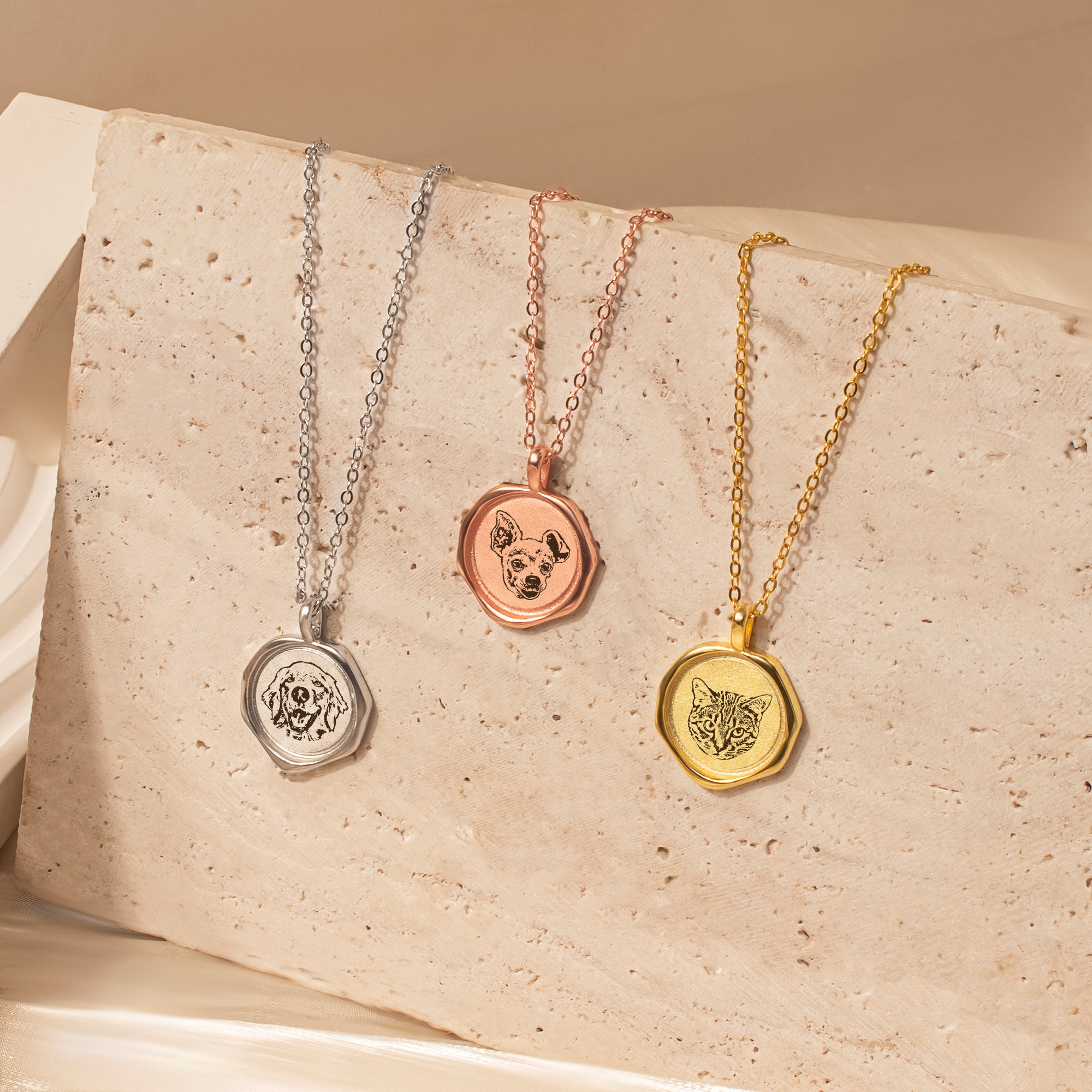 Pet Portrait Stamped Necklace