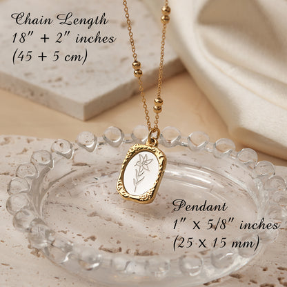 18K Gold Plated Birth Flower Necklace