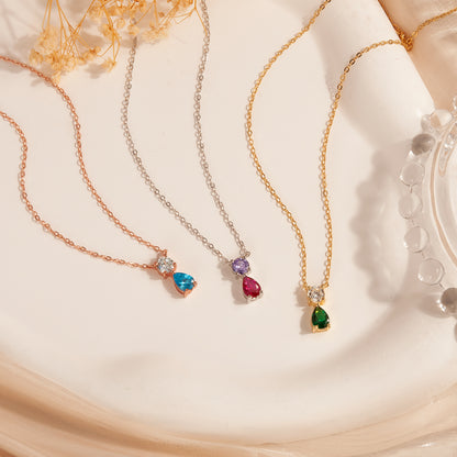 Birthstone Teardrop Necklace