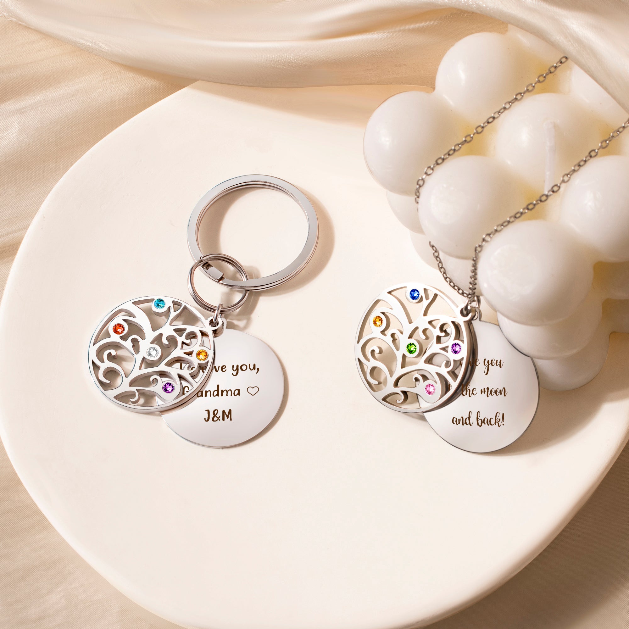 Custom Birthstone Tree of Life Necklace