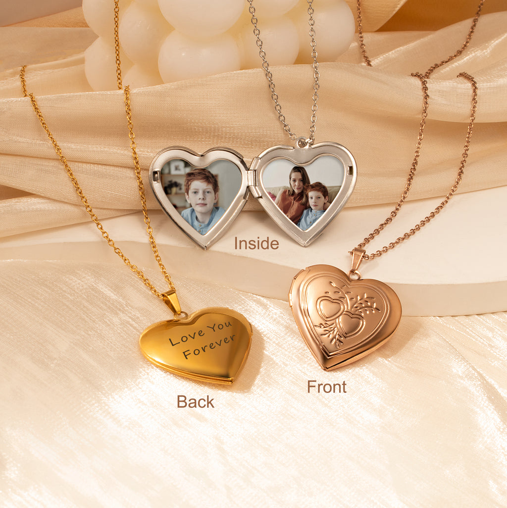Double Hearts Photo Locket