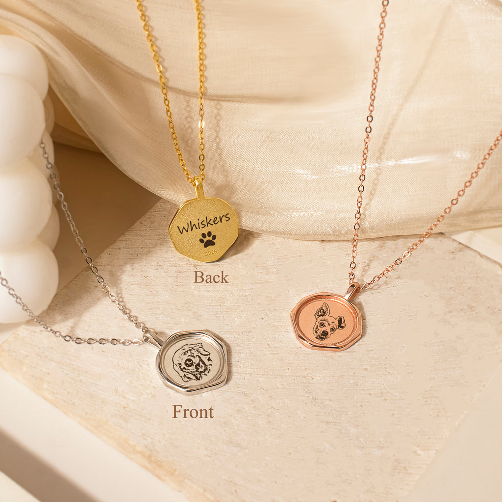 Pet Portrait Stamped Necklace