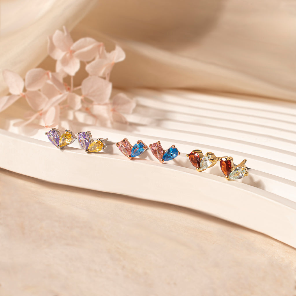Heart Birthstone Earrings