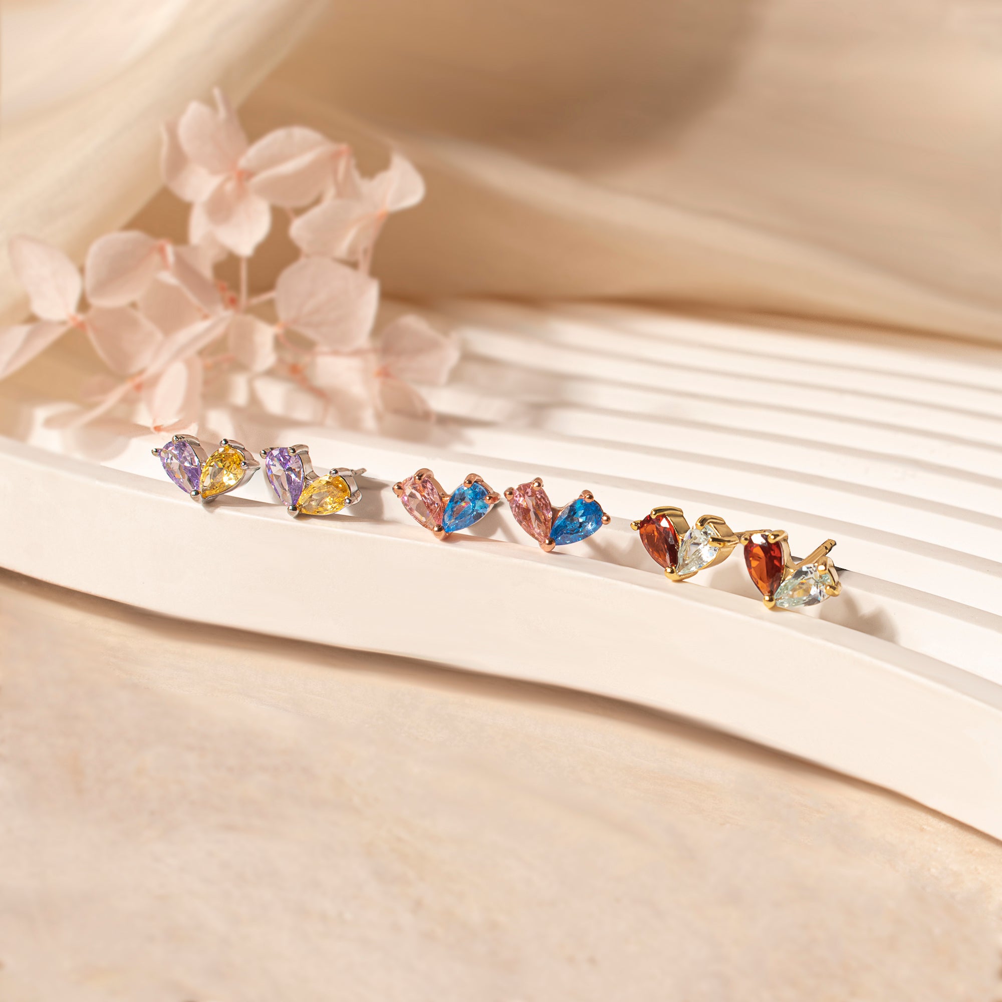 Heart Birthstone Earrings