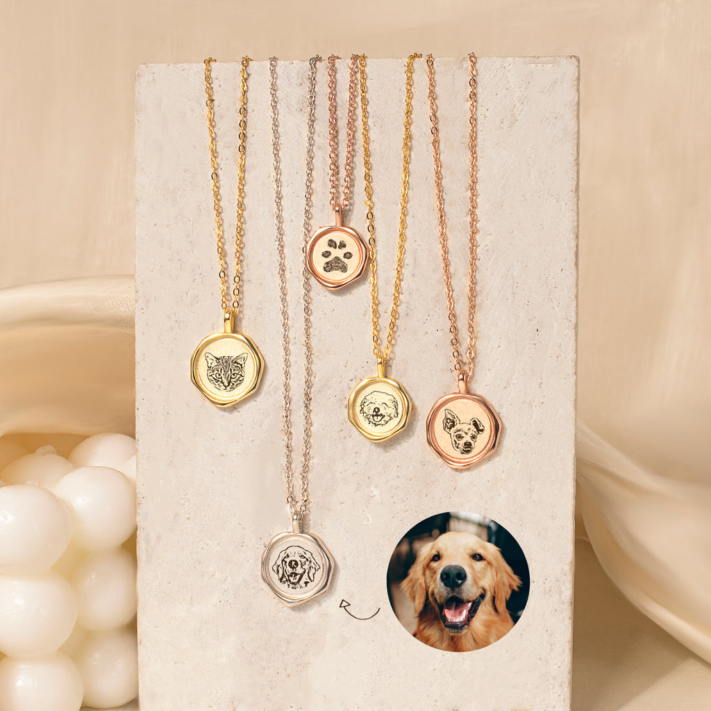 Pet Portrait Stamped Necklace