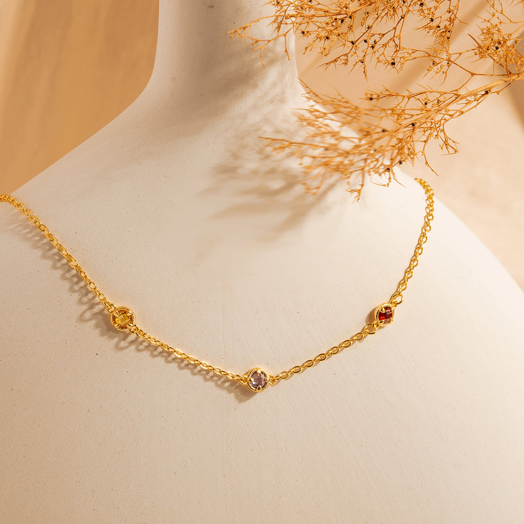 Custom 4mm Birthstone Necklace