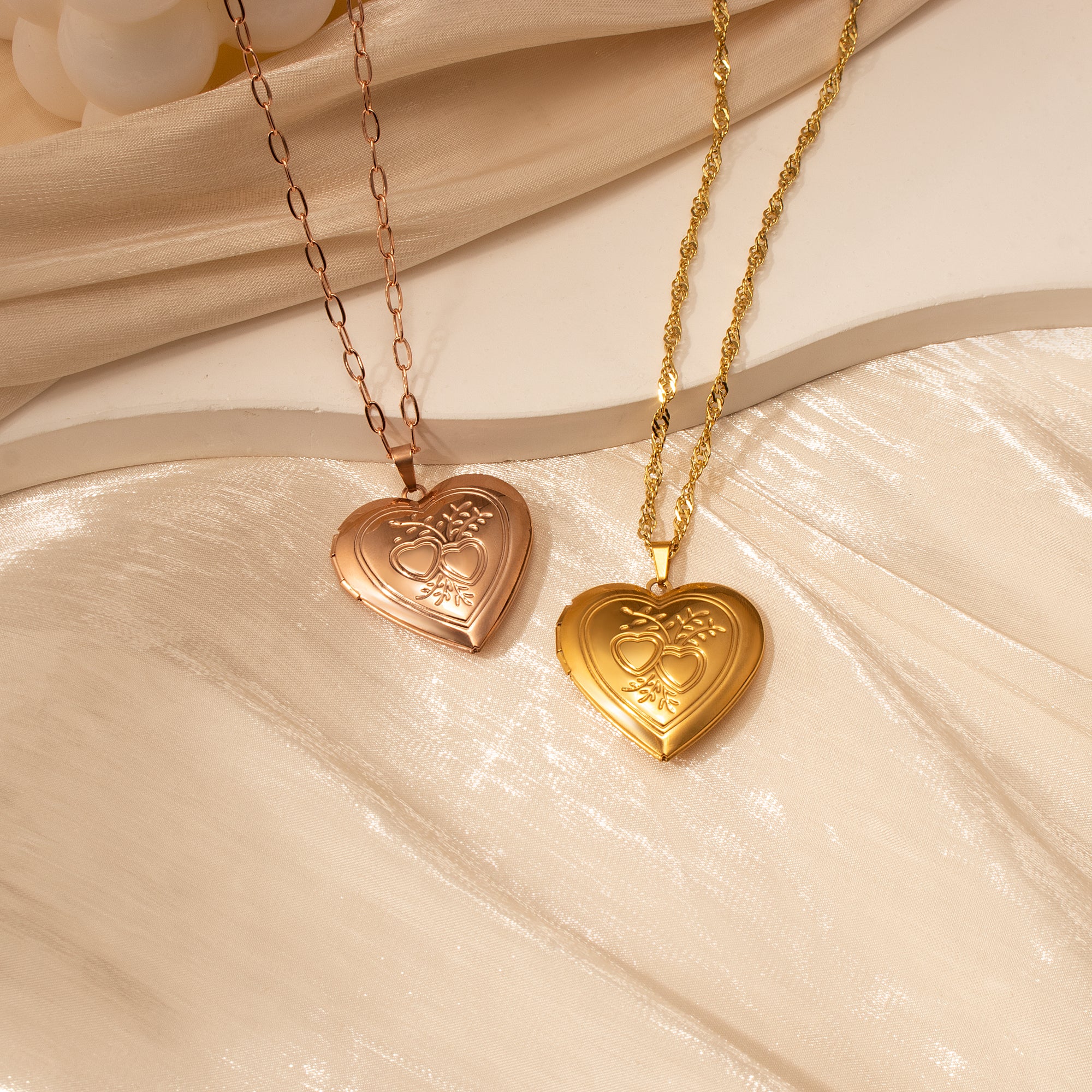 Double Hearts Photo Locket