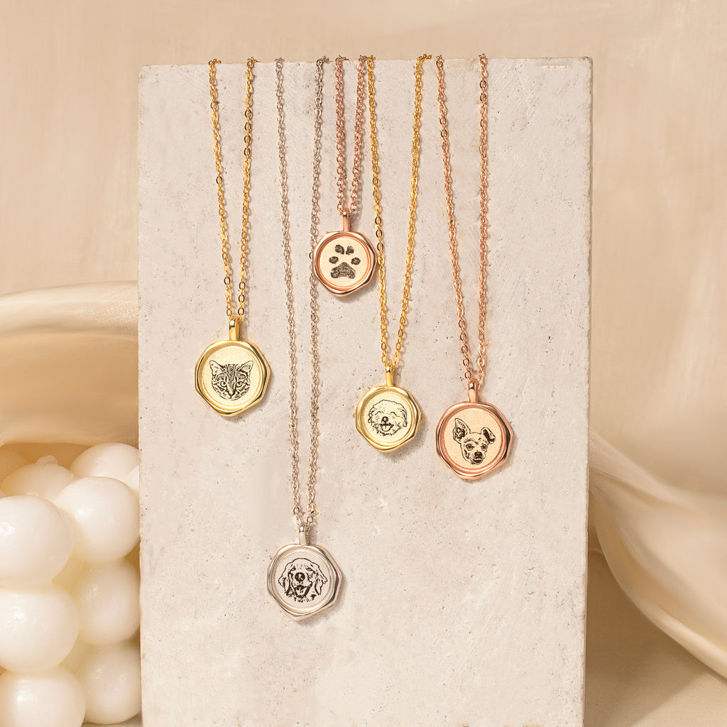Pet Portrait Stamped Necklace
