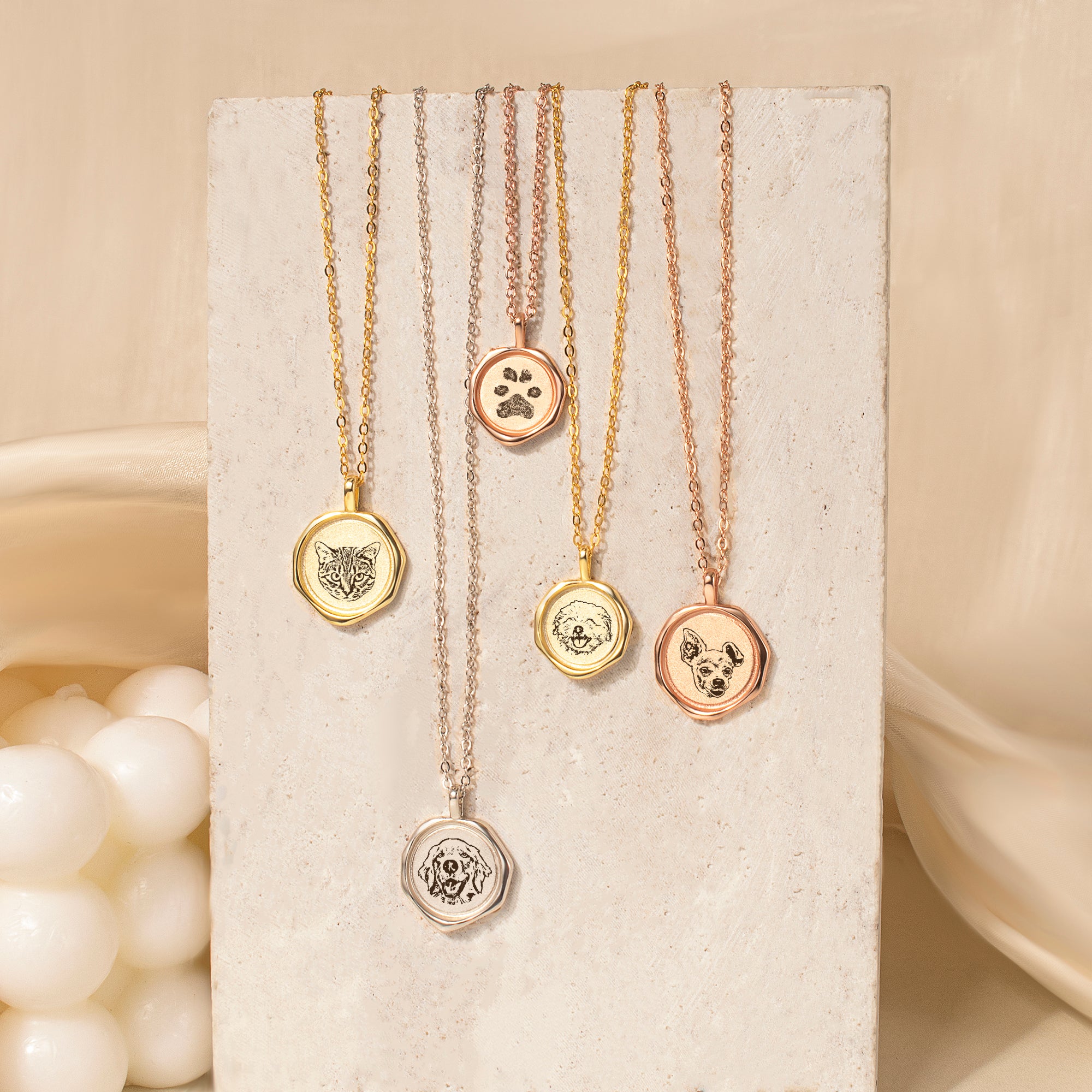 Pet Portrait Stamped Necklace
