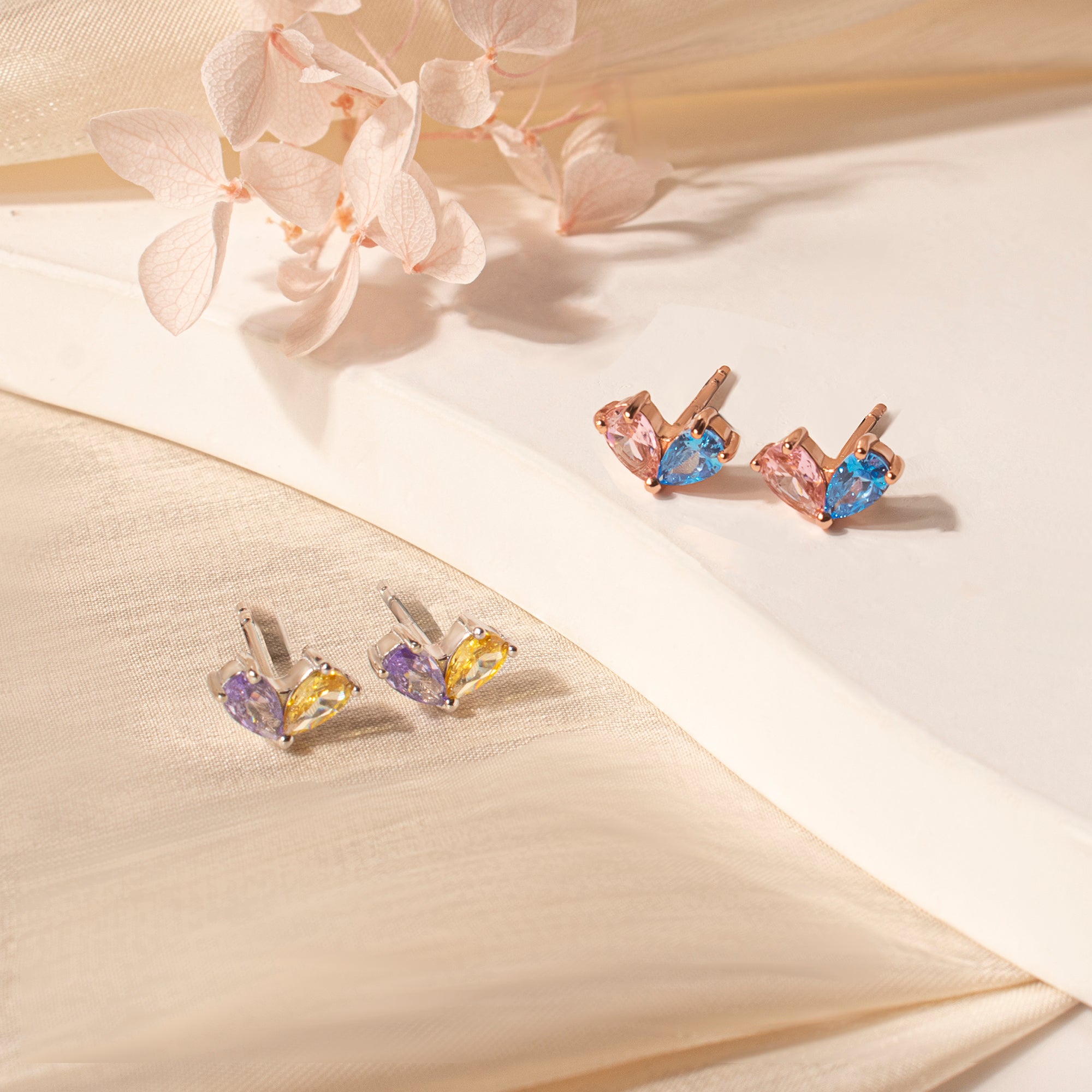 Heart Birthstone Earrings