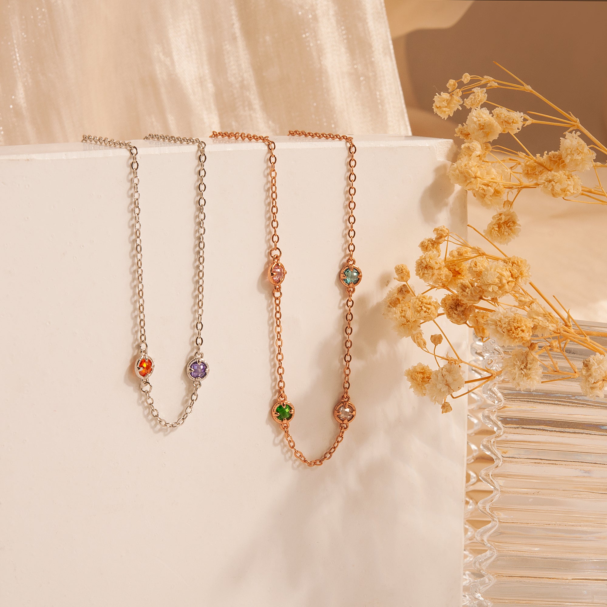 Custom 4mm Birthstone Necklace